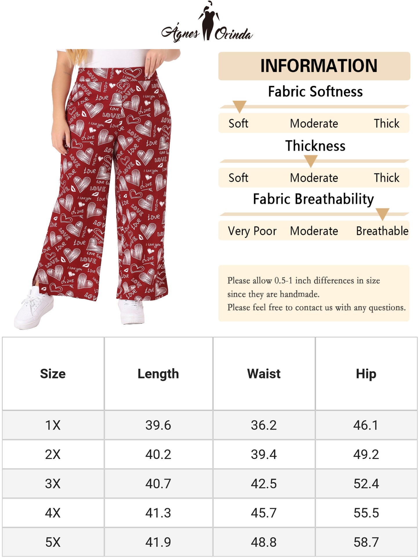 Women's Plus Size Summer Palazzo Pants Stretchy High Waist Polka Dots Casual Wide Leg Pants