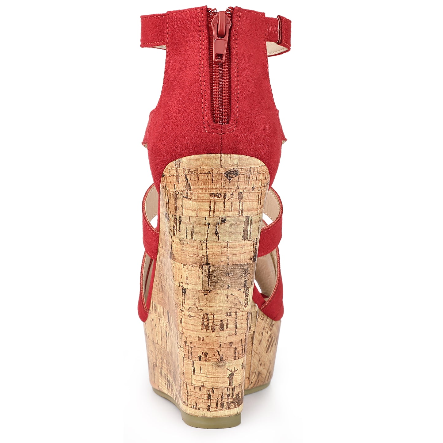 Women's Platform Peep Toe Cutout Caged Cork Wedge Heel Sandals