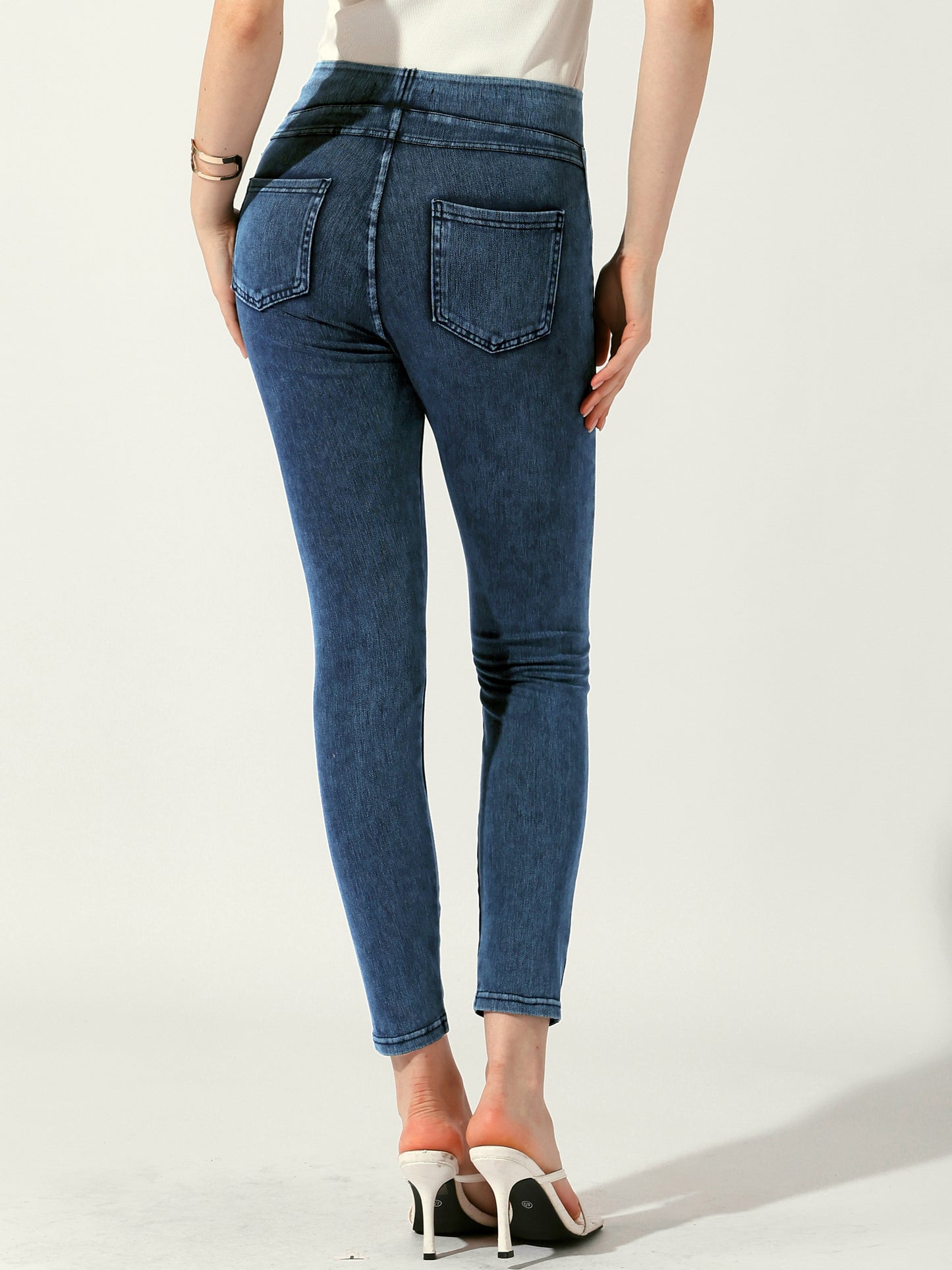 Jeggings elásticos de cintura alta para mujer