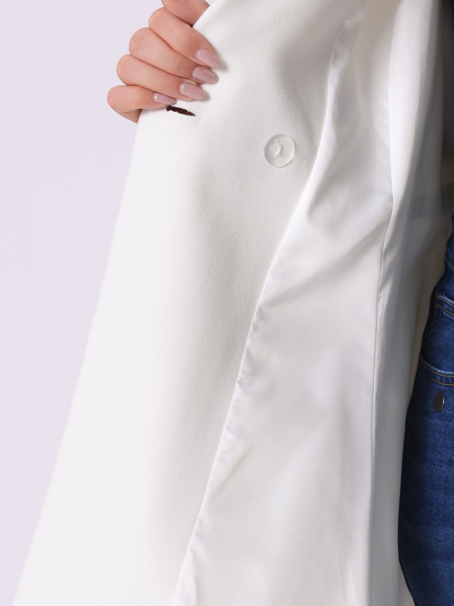 Women Plus Size Peacoat Elegant A Line Notched Lapel Double Breasted Long Coat