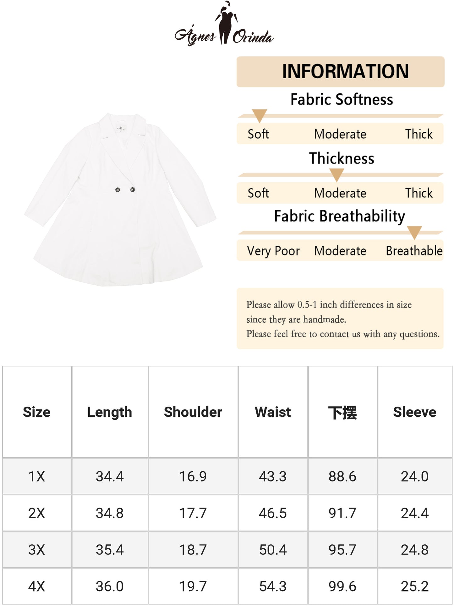 Women Plus Size Peacoat Elegant A Line Notched Lapel Double Breasted Long Coat
