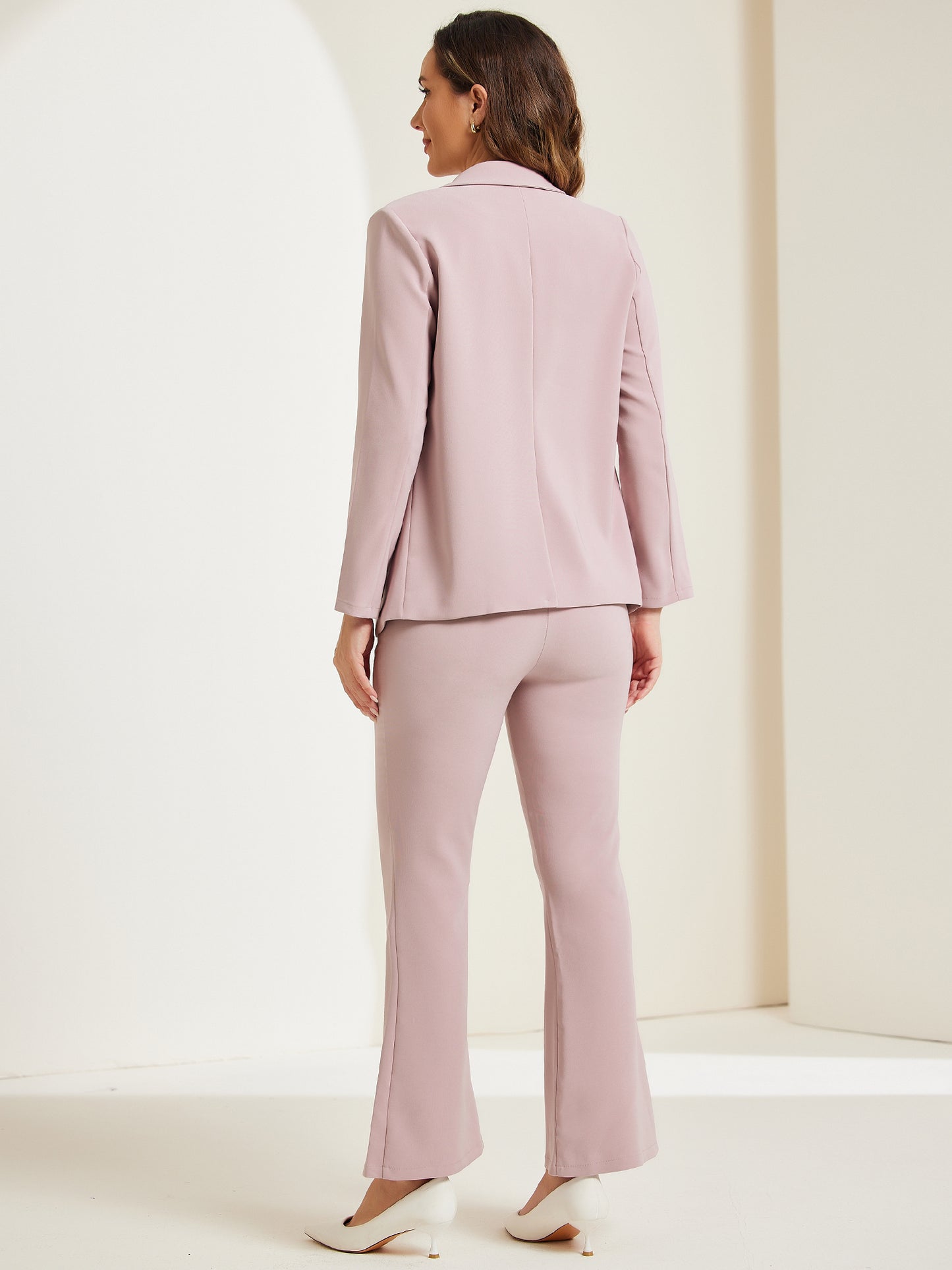 Women's 2 Piece Work Suit Business Formal Double-Breasted Blazer and Pants Set
