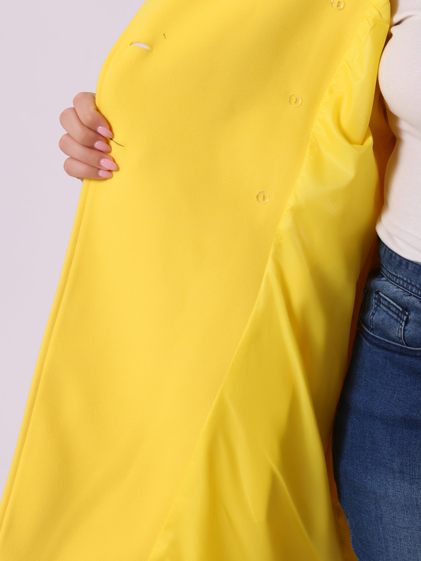 Women's Plus Size Coat A-Line Peter Pan Collar Double Breasted Fall Winter Peacoat