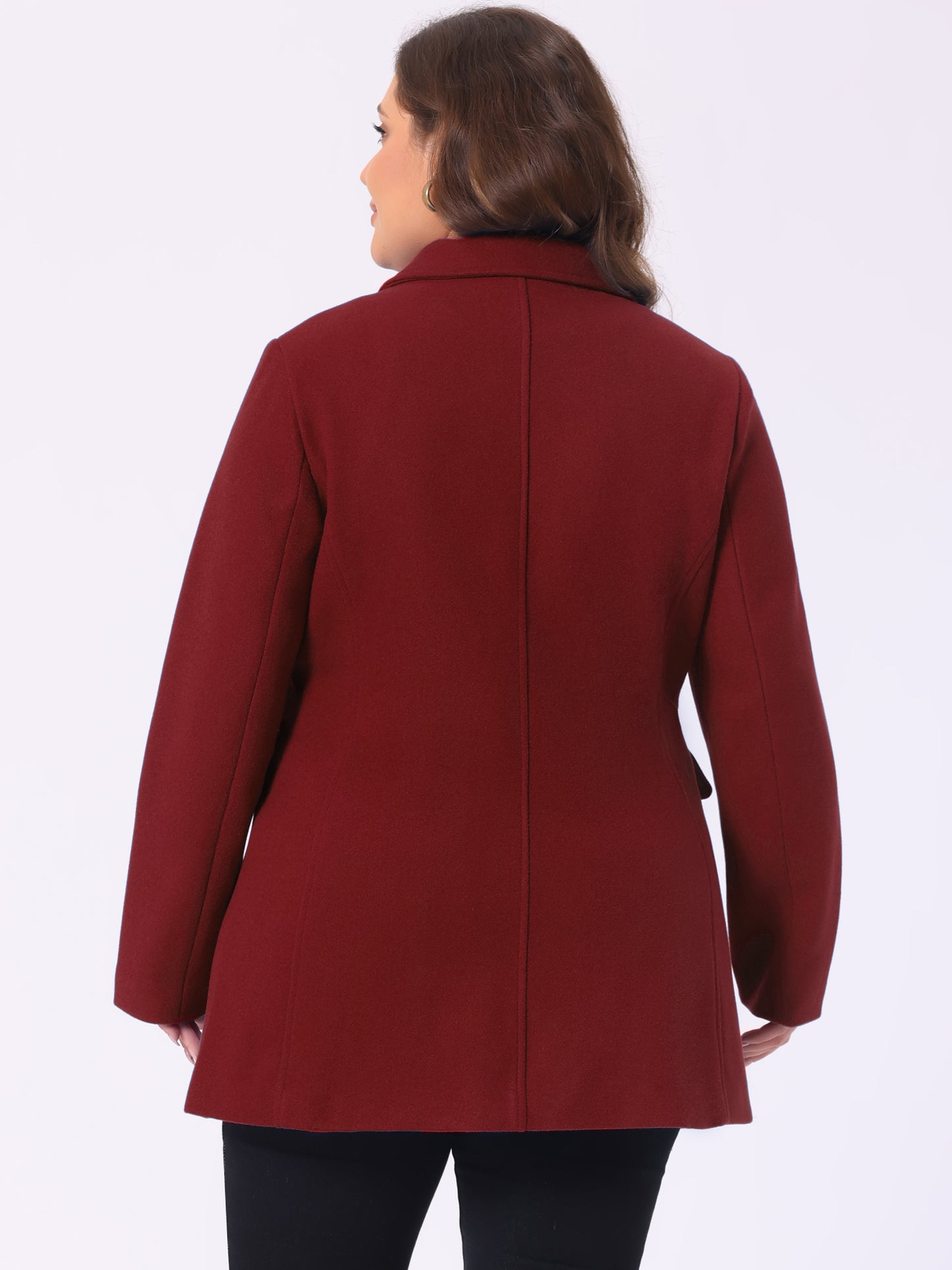 Women's Plus Size Notched Lapel Double Breasted Coat