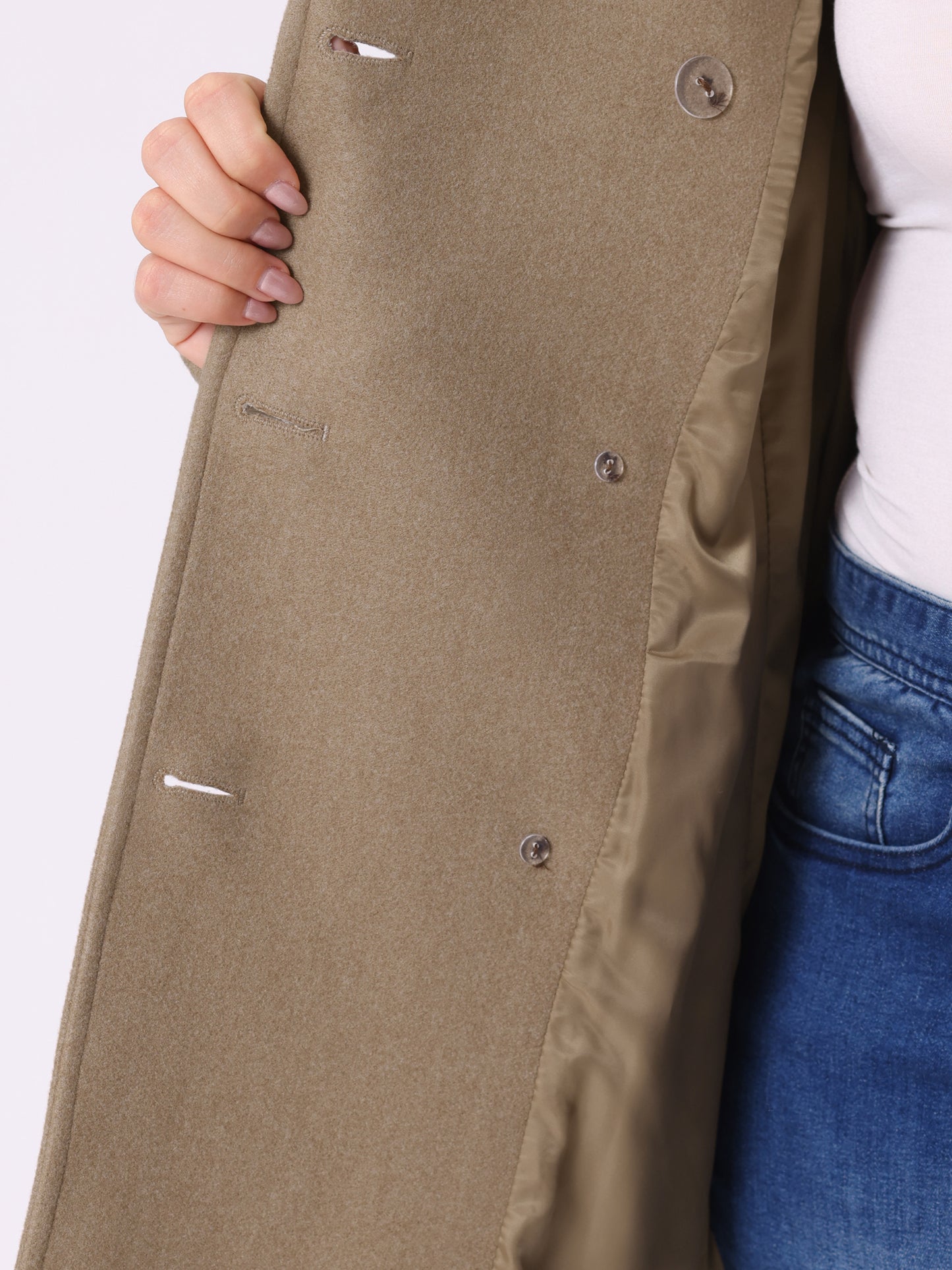 Women's Plus Size Notched Lapel Double Breasted Coat