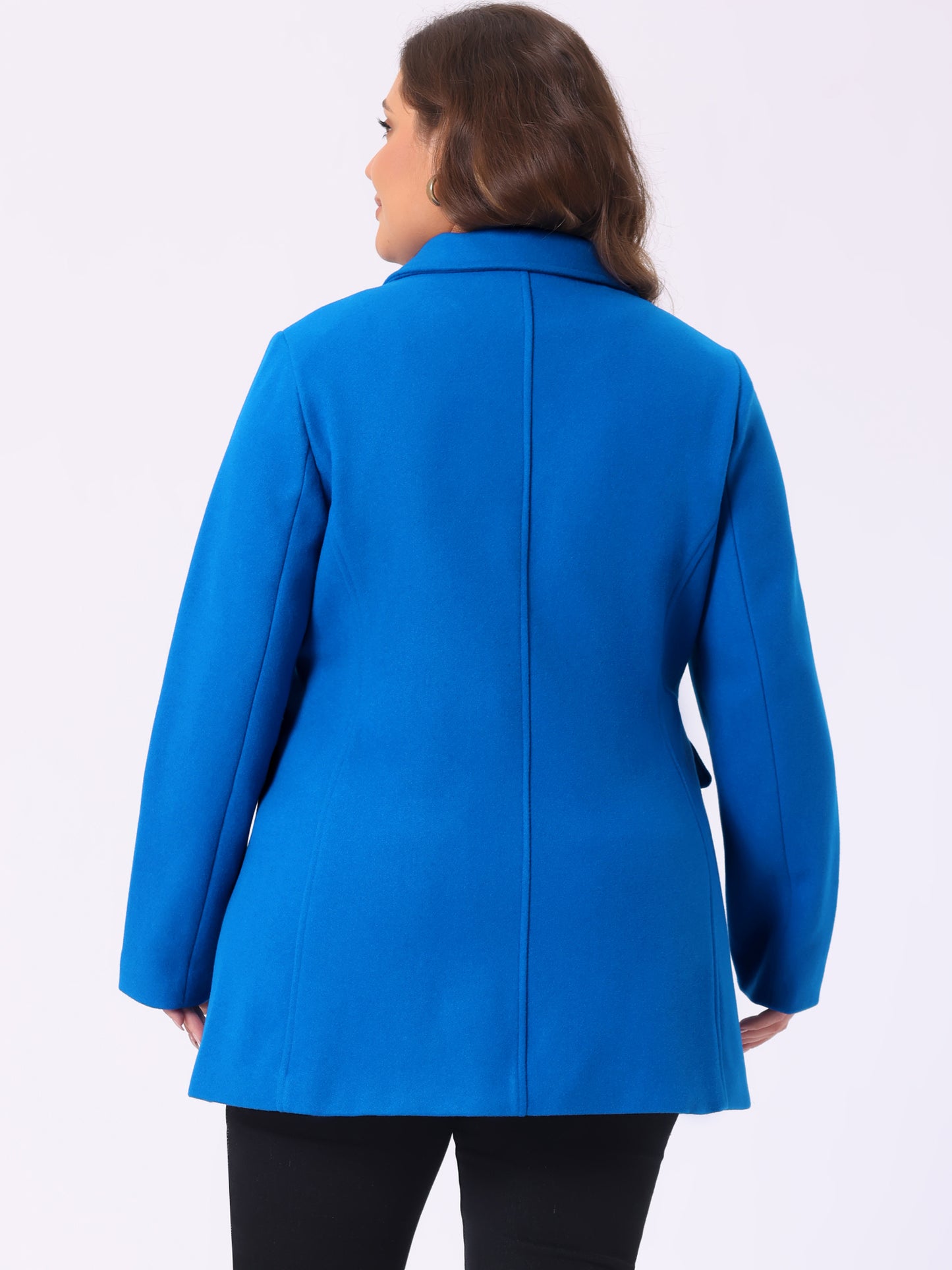 Women's Plus Size Notched Lapel Double Breasted Coat