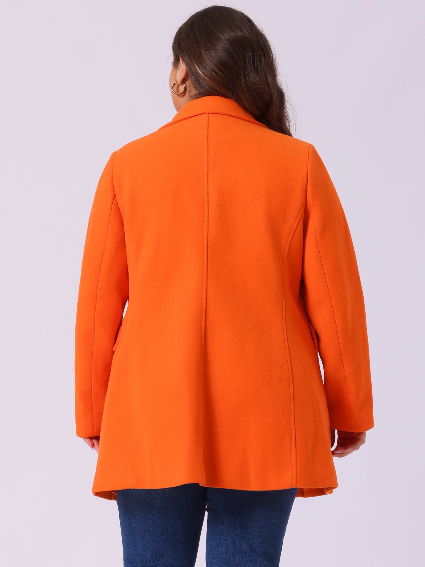 Women's Plus Size Notched Lapel Double Breasted Coat