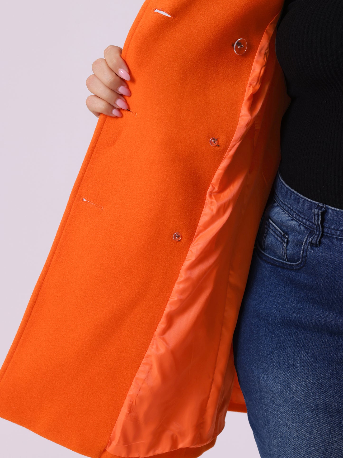 Women's Plus Size Notched Lapel Double Breasted Coat