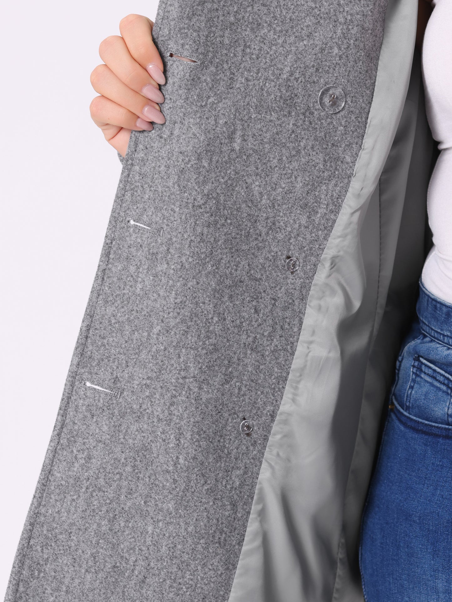 Women's Plus Size Notched Lapel Double Breasted Coat
