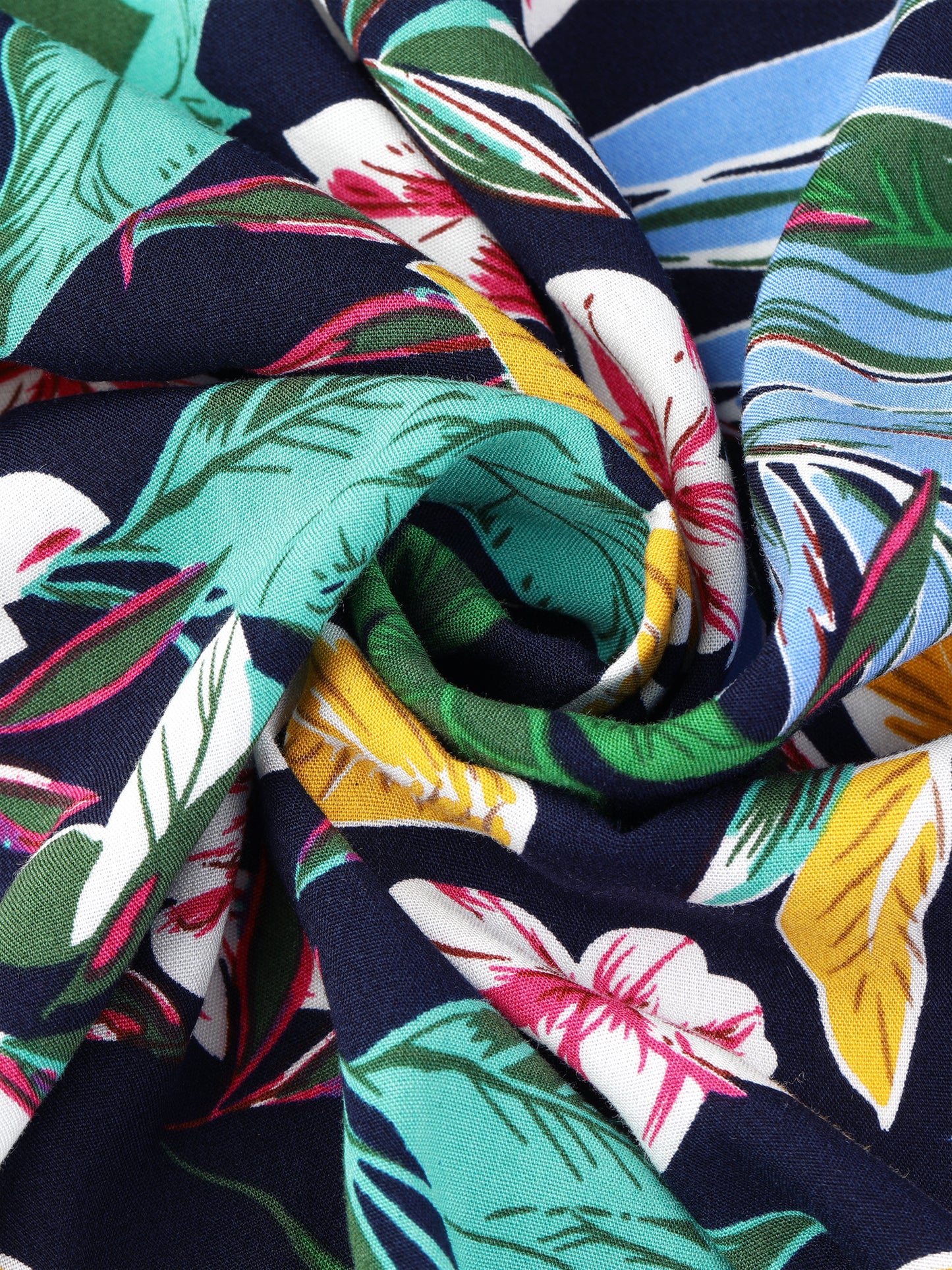 Women's Tropical Floral Print Ruffle Self Tie Knot Split Beach Wrap Skirt