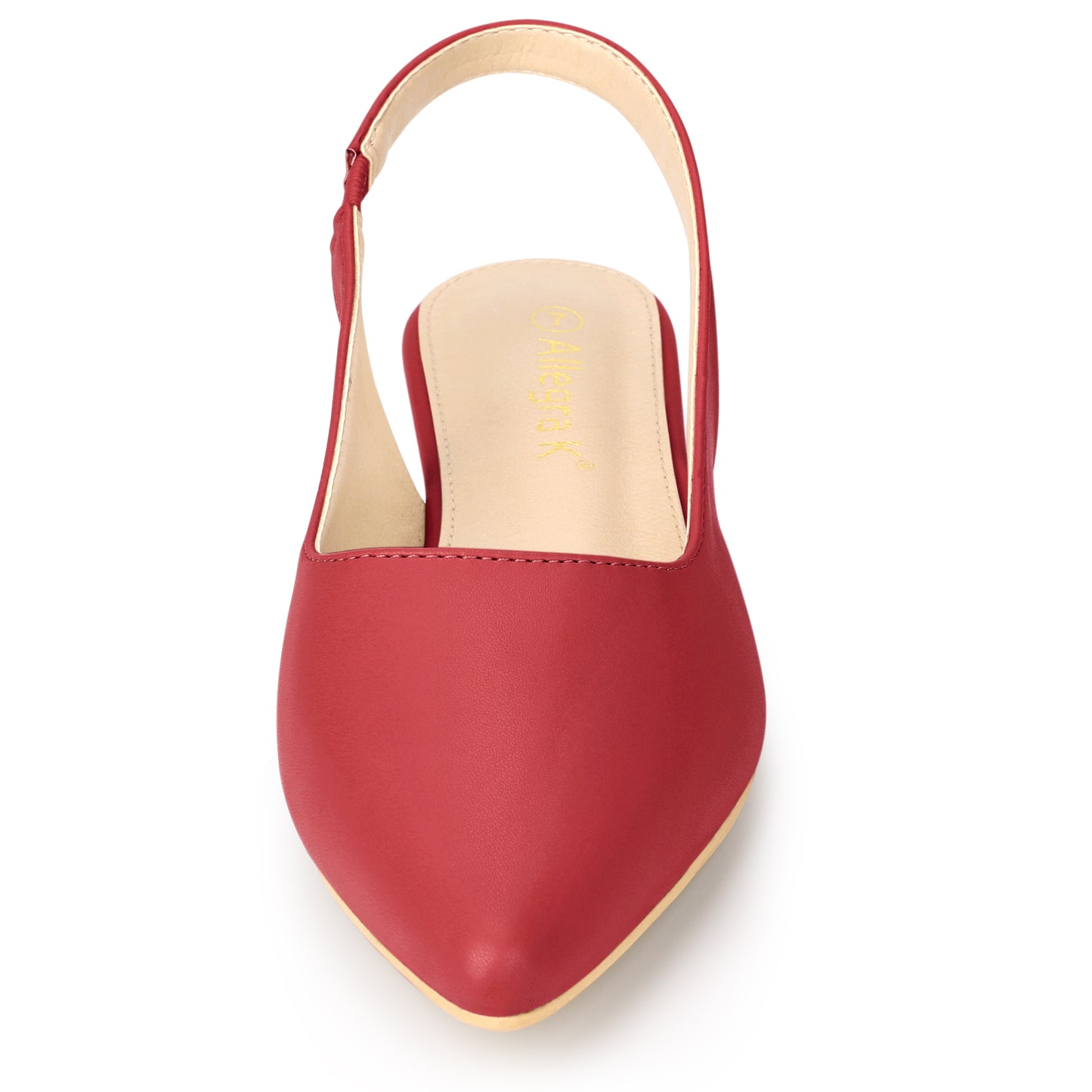 Zapatos de tacón de punta puntiaguda para mujer, zapatos planos con tira trasera