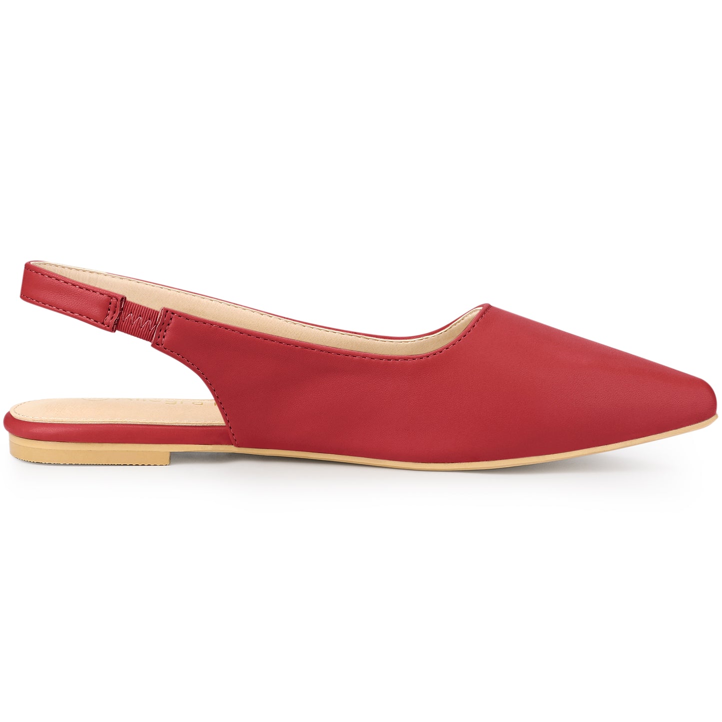 Zapatos de tacón de punta puntiaguda para mujer, zapatos planos con tira trasera