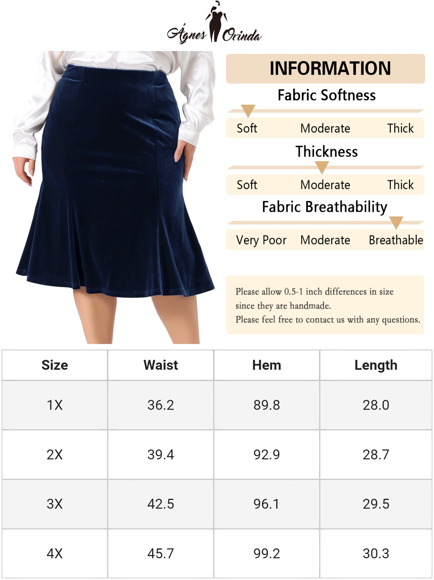 Women Plus Size Skirts Feminine Chic Retro Elastic Waist Velvet Fishtail Mermaid Bodycon Skirt