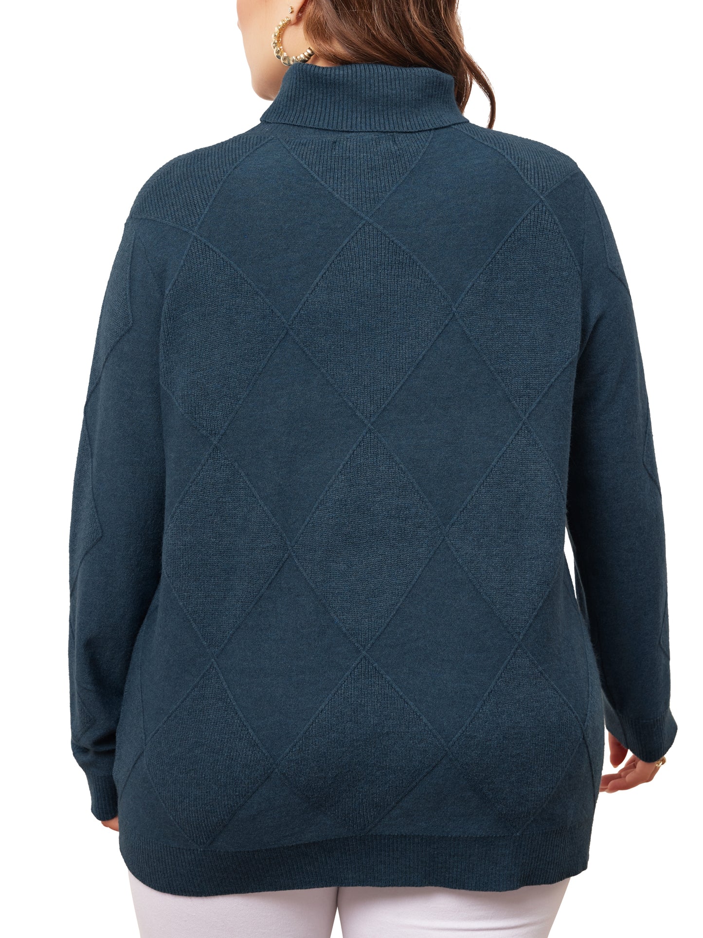 Women Plus Size Pullover Sweaters Lightweight Long Sleeve Turtleneck Sweater