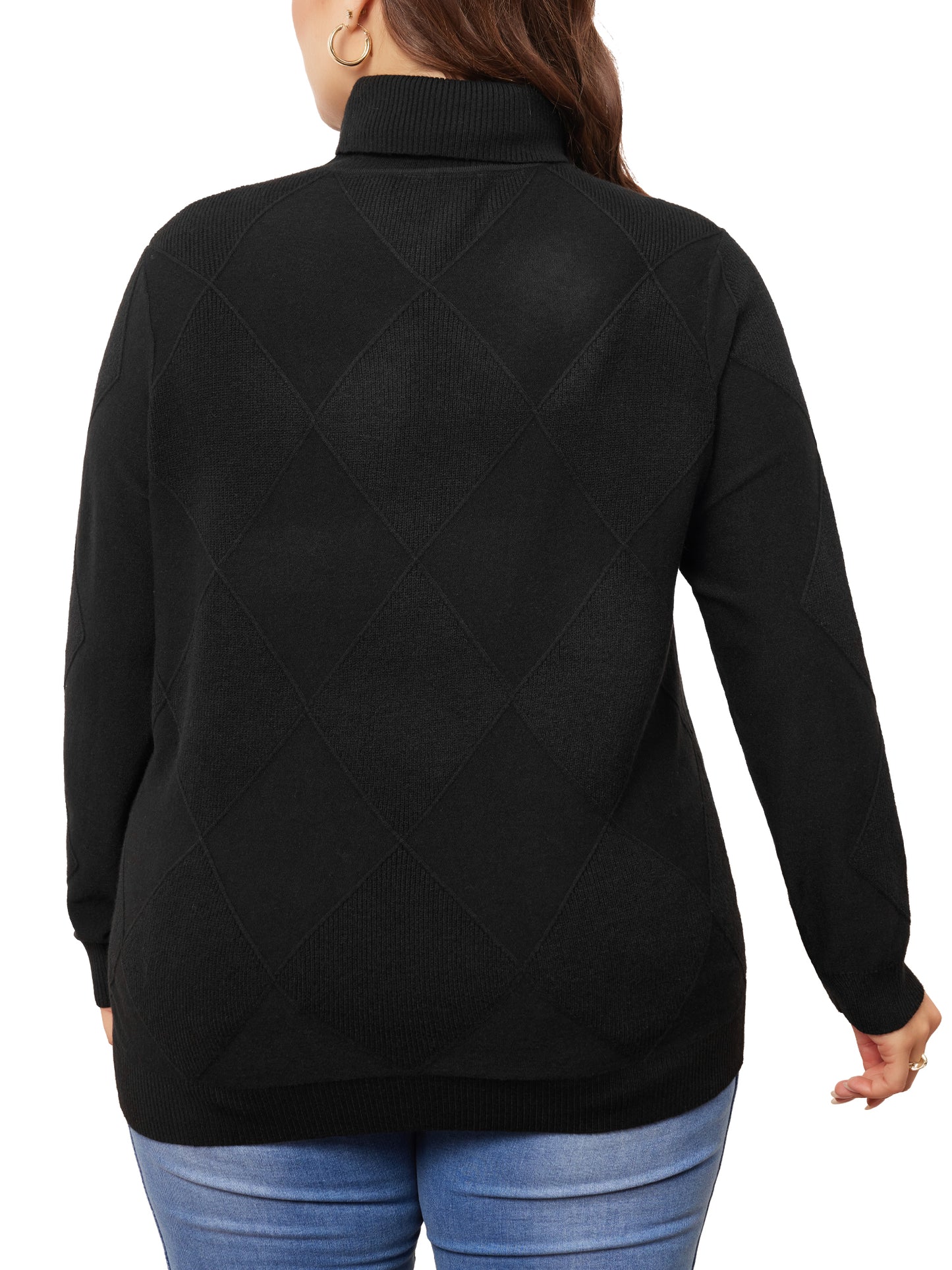 Women Plus Size Pullover Sweaters Lightweight Long Sleeve Turtleneck Sweater