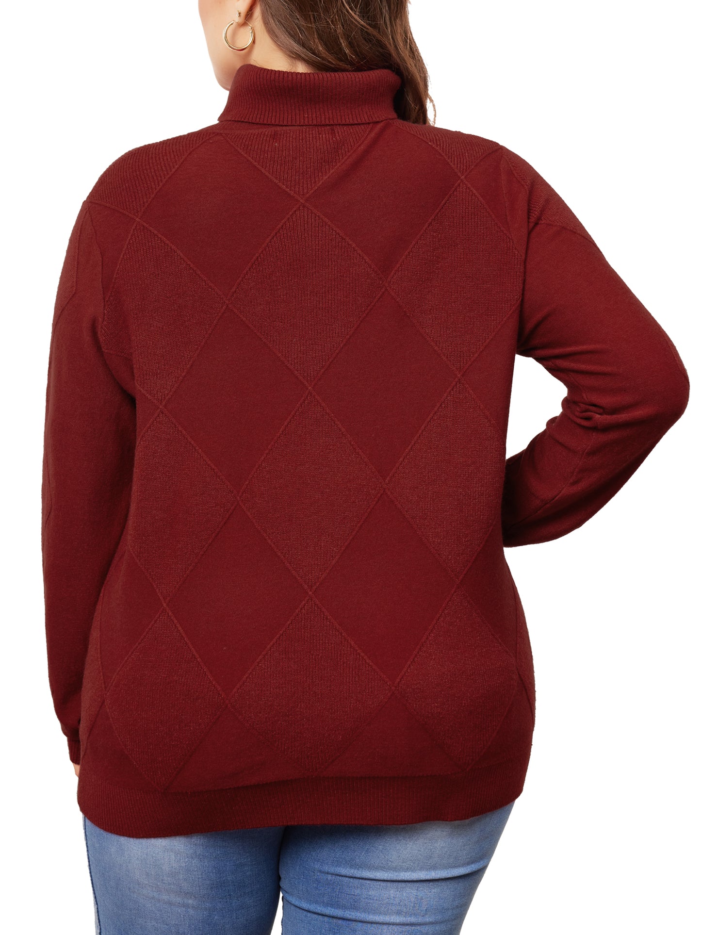 Women Plus Size Pullover Sweaters Lightweight Long Sleeve Turtleneck Sweater