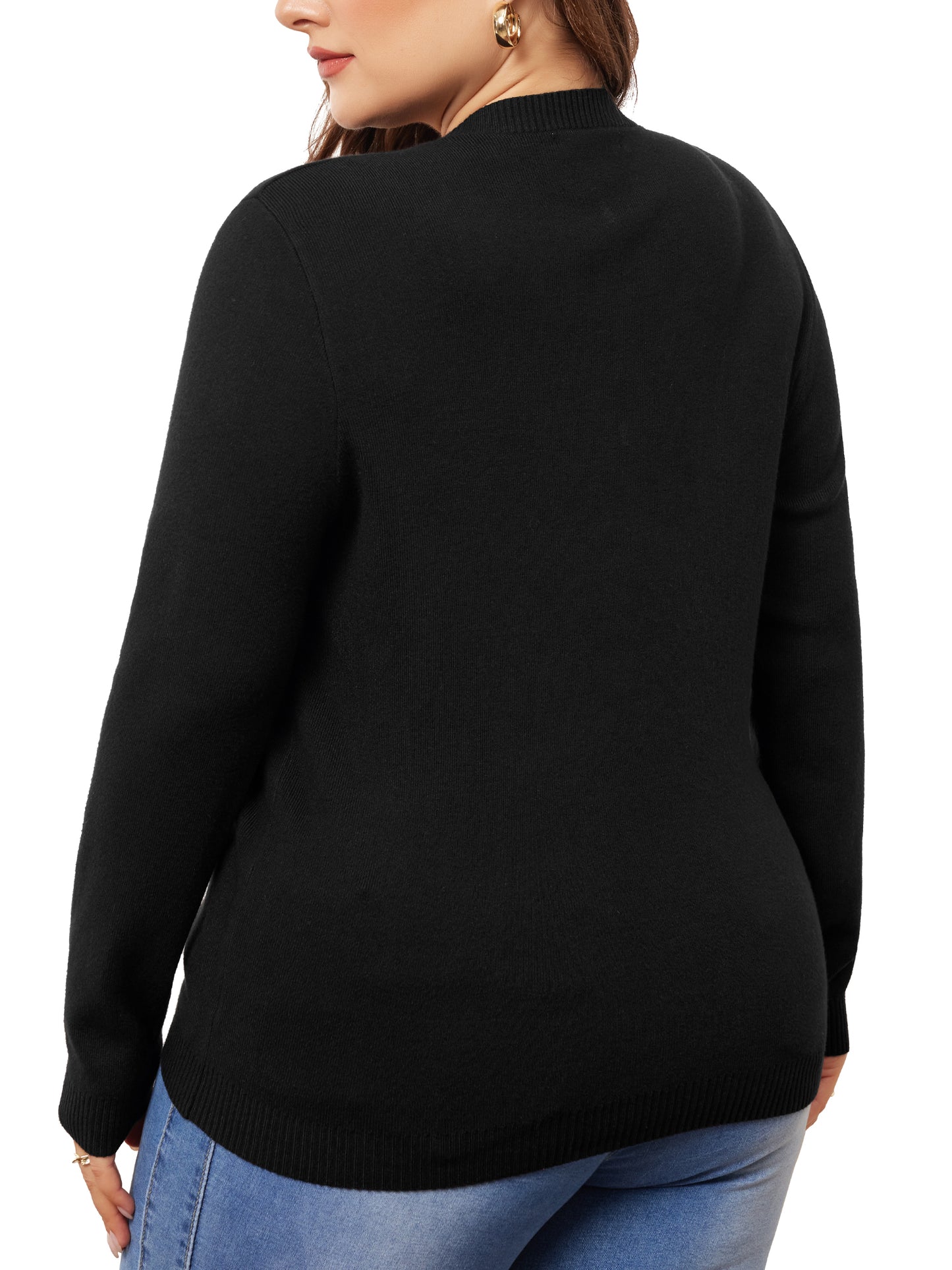 Women's Plus Size Sweater Long Sleeve Crewneck Fisherman Cable Pullover Sweaters