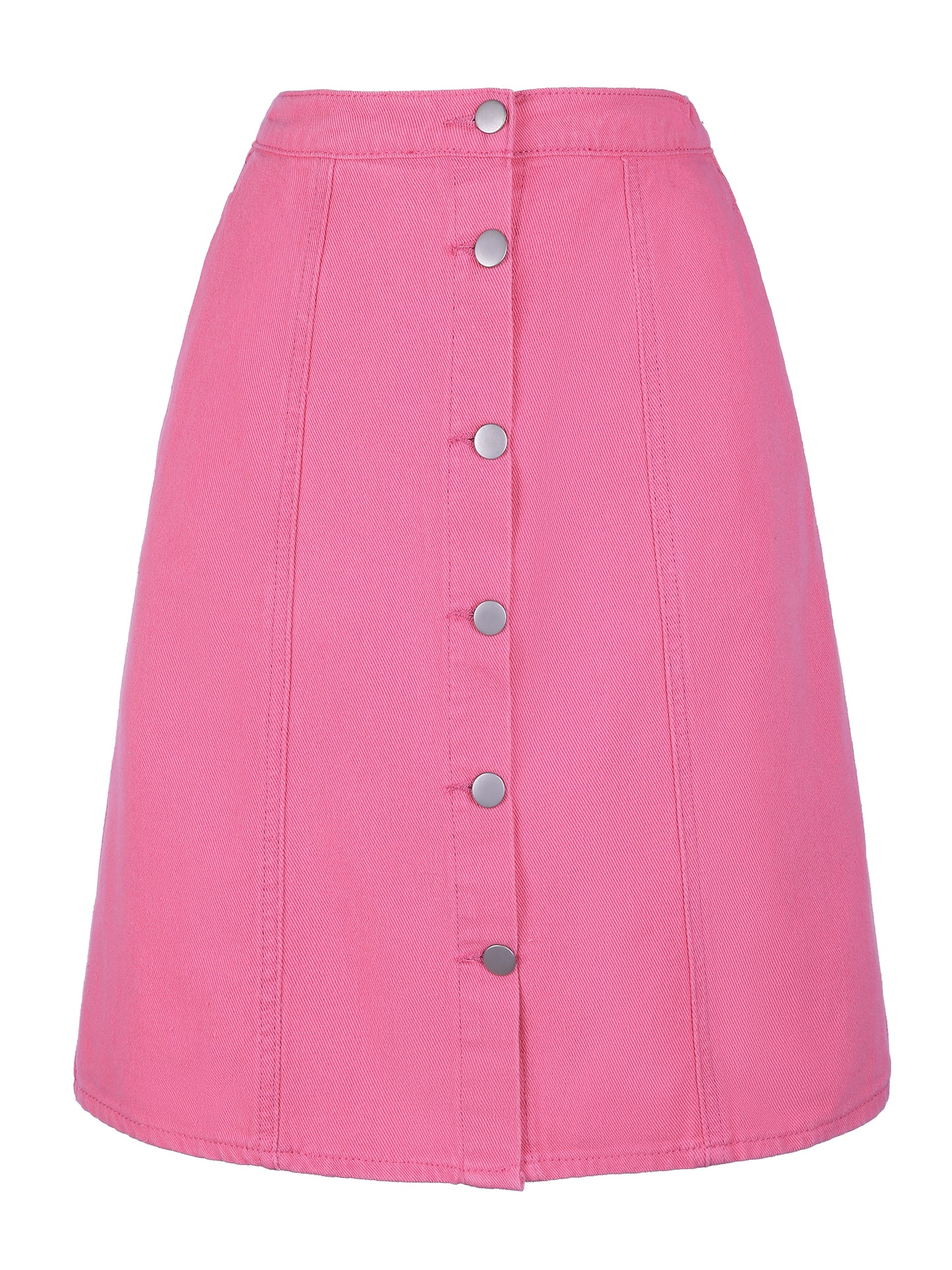 Women's Denim Skirts Summer Casual A-Line Short Button Down Jean Skirt