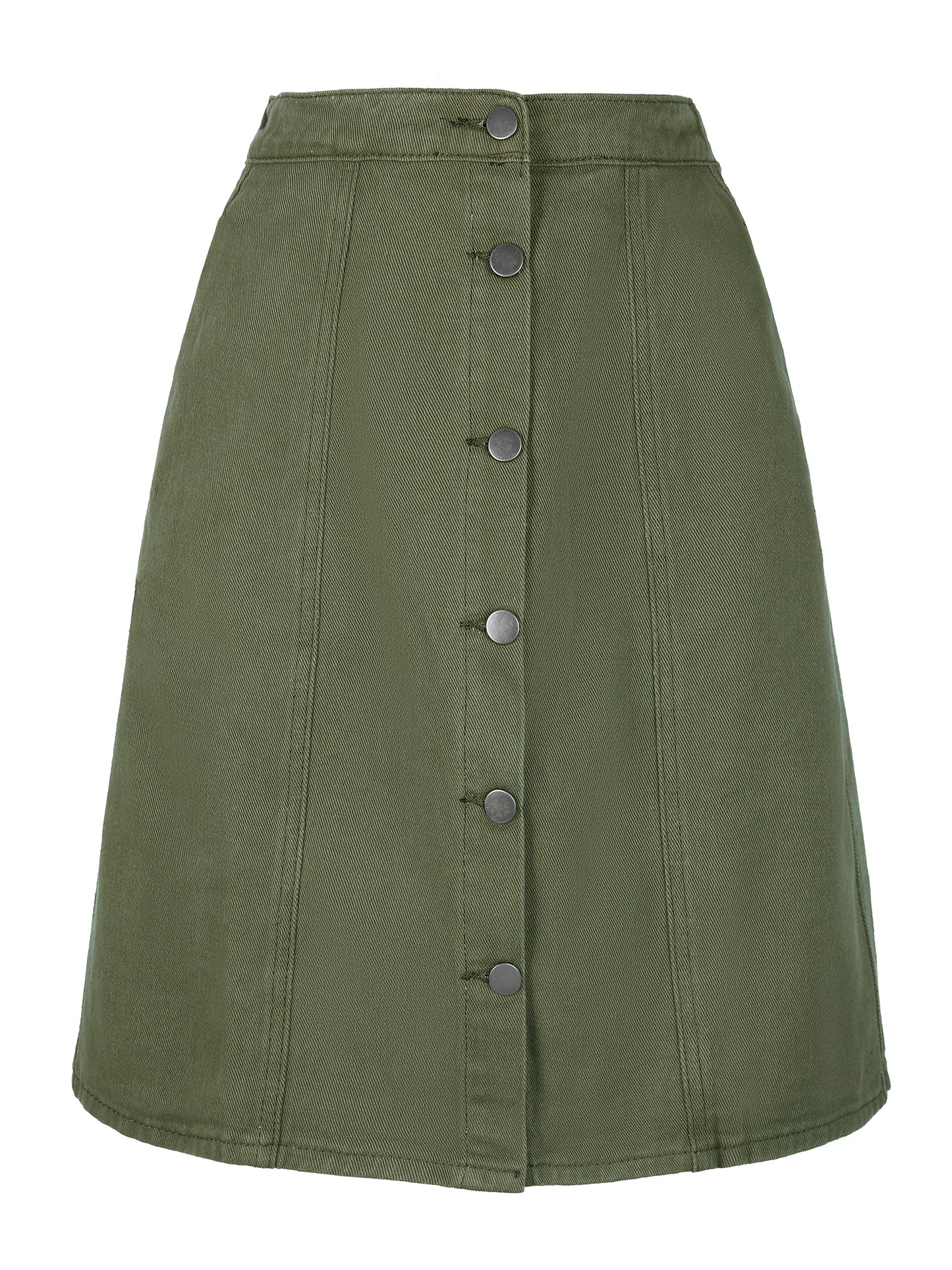 Women's Denim Skirts Summer Casual A-Line Short Button Down Jean Skirt