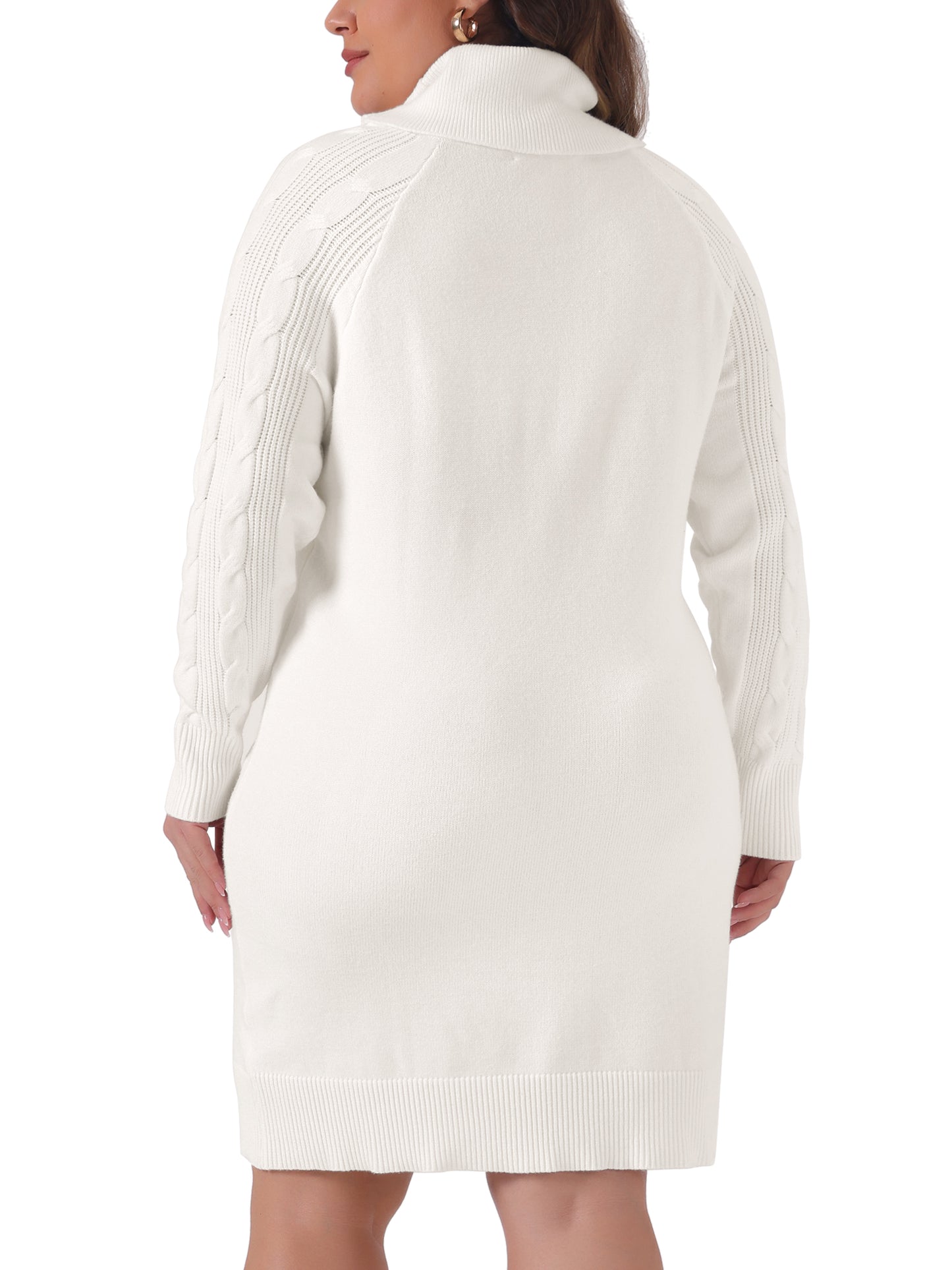 Women Plus Size Sweaters Long Sleeve Turtleneck Warm Pullover Long Sweater Dresses