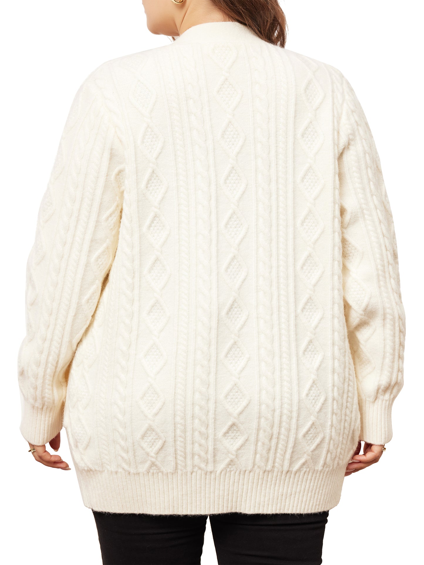 Women Plus Size Cardigan Lightweight Long Sleeve Open Front Sweaters with Pockets