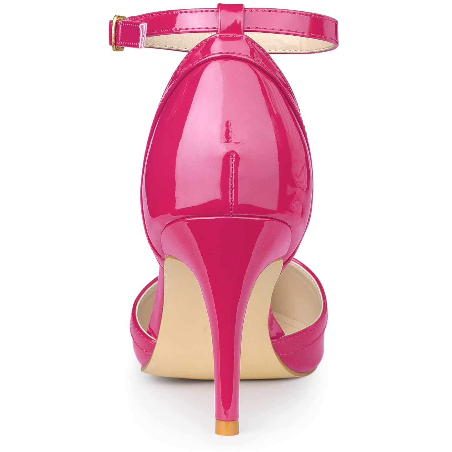 Zapatos de tacón alto de aguja con punta puntiaguda para mujer, con tiras en el tobillo, para boda, novia, fiesta de noche