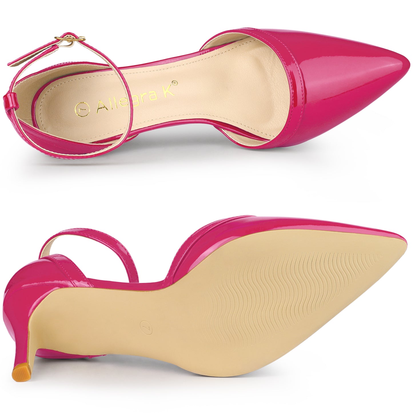 Zapatos de tacón alto de aguja con punta puntiaguda para mujer, con tiras en el tobillo, para boda, novia, fiesta de noche