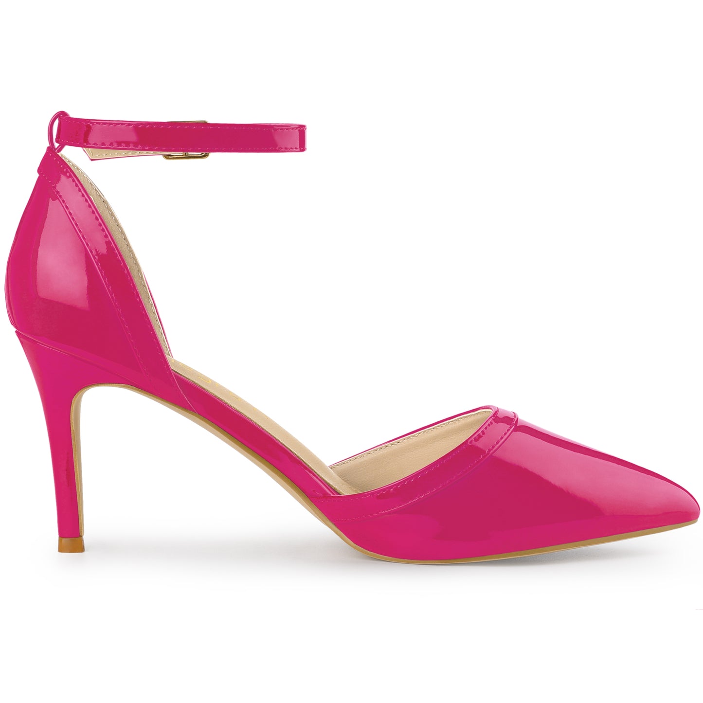 Zapatos de tacón alto de aguja con punta puntiaguda para mujer, con tiras en el tobillo, para boda, novia, fiesta de noche