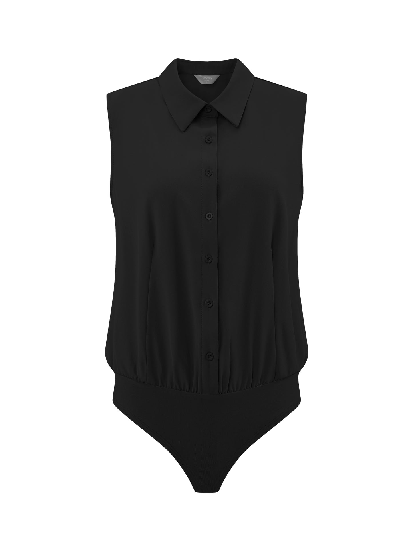 Women's Button Up Work Collared Sleeveless Shirt Bodysuit
