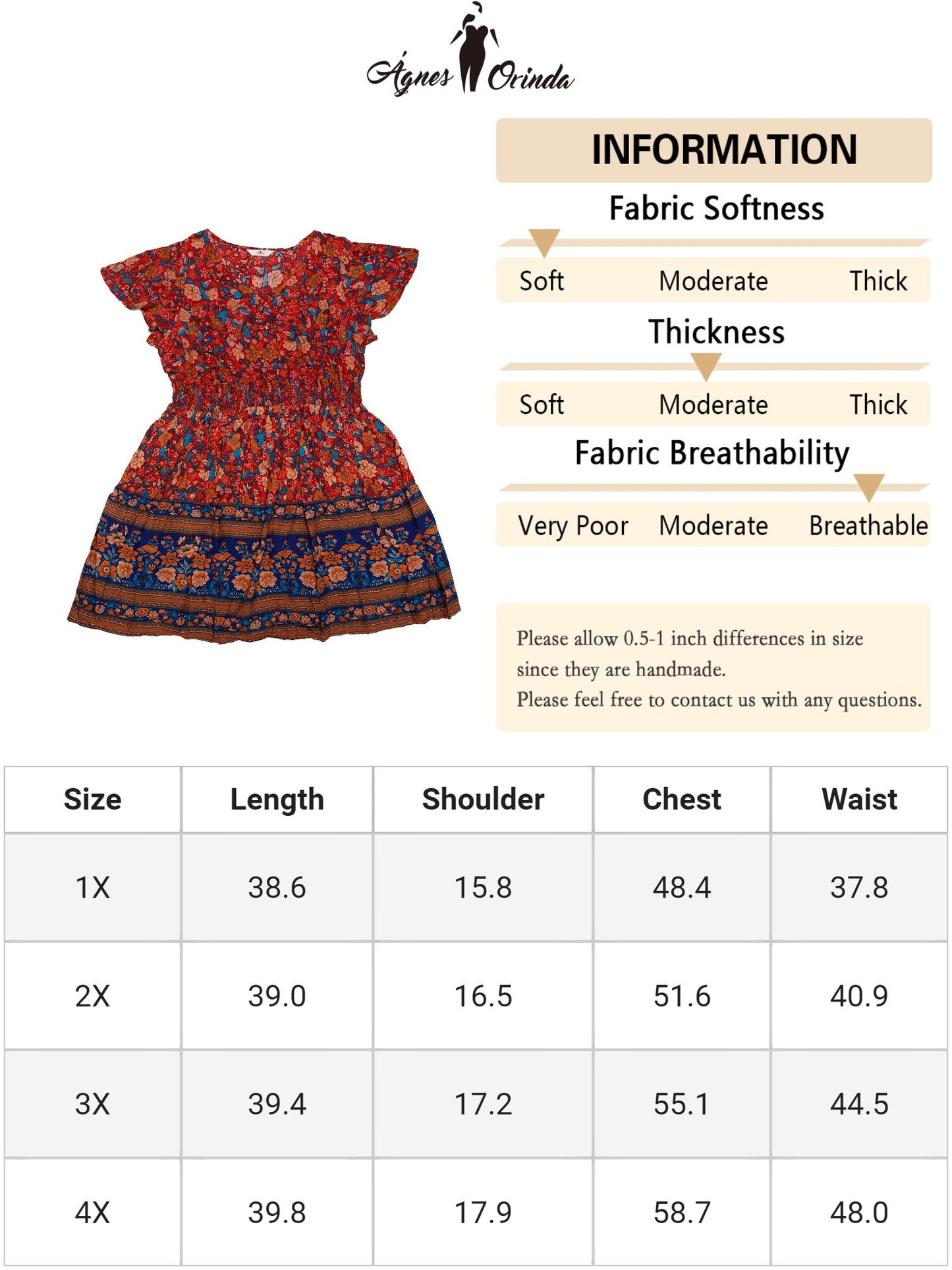 Vestido midi de verano con escote en V y cintura bohemia con estampado de talla grande para mujer