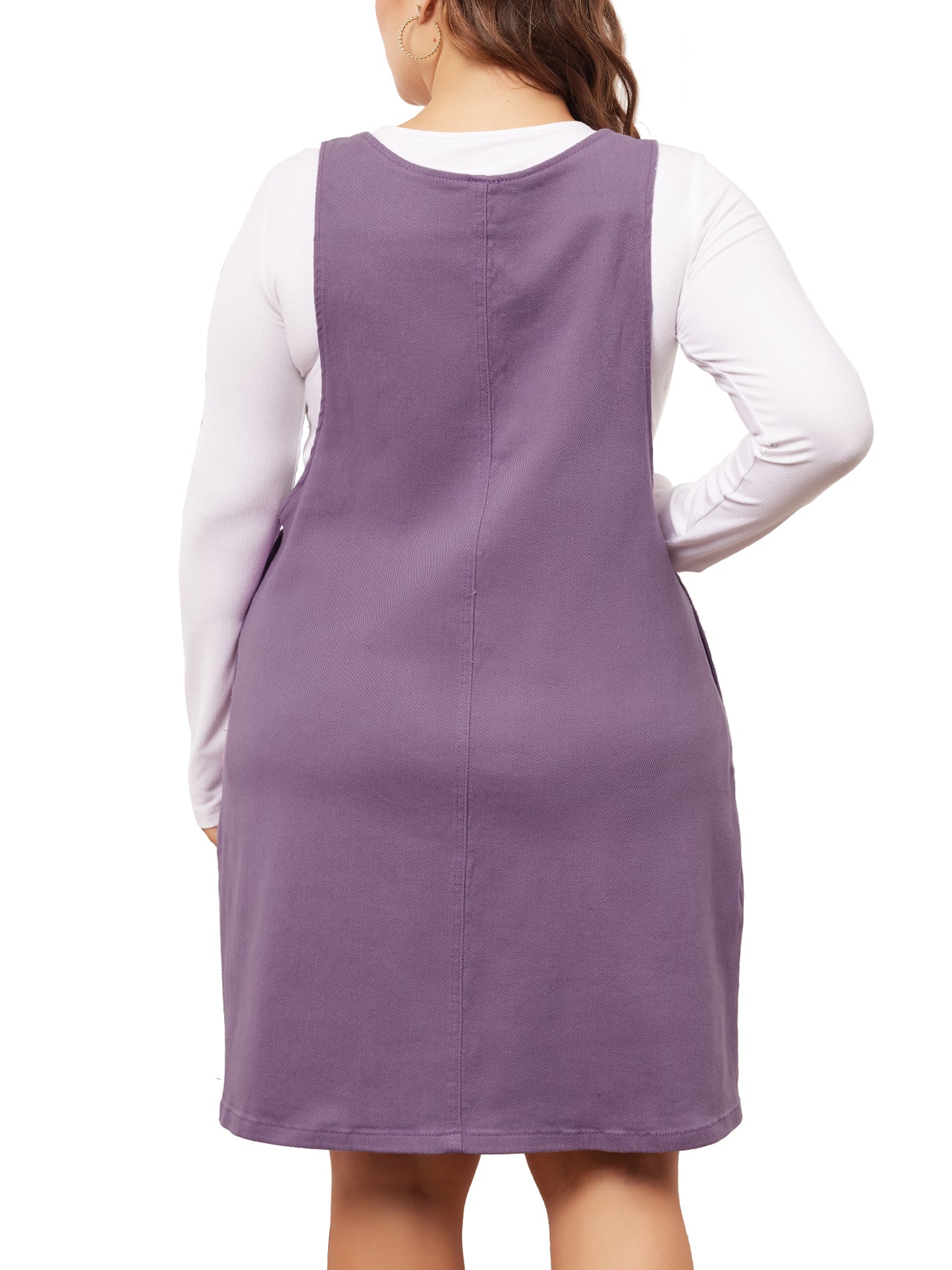 Women's Plus Size Denim Overalls Dress Suspenders Skirt Jumper Dresses Jean Overall Bib Dress