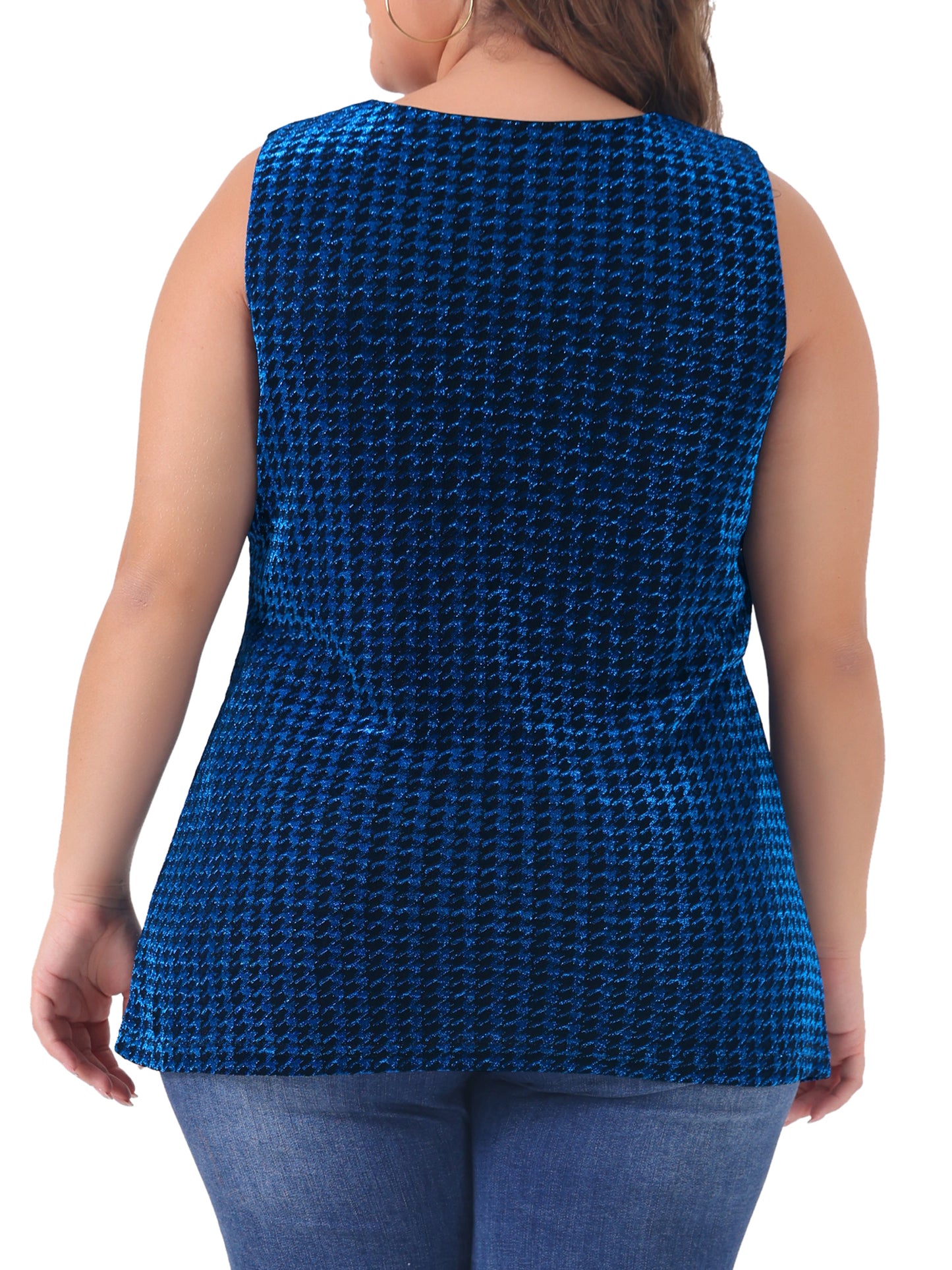 Women Plus Size Sequin Tops Sleeveless Glitter Glam Gradient Tank Vest