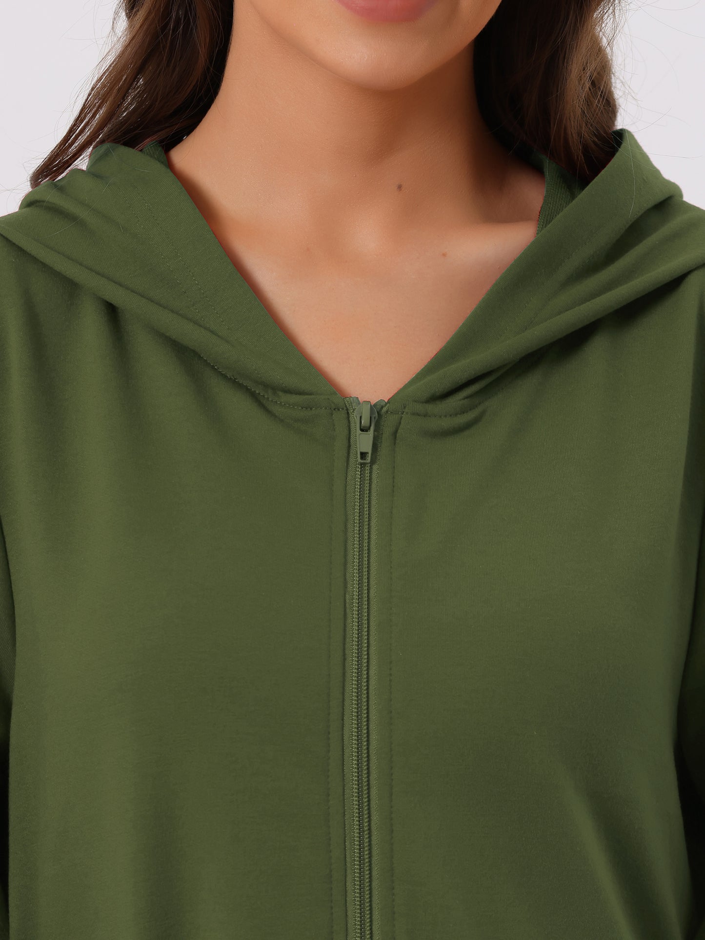 Women's Sweatshirt Robe Zip Up Hooded Bathrobe Dress Hoodie Long Sleeve Housecoat with Pockets