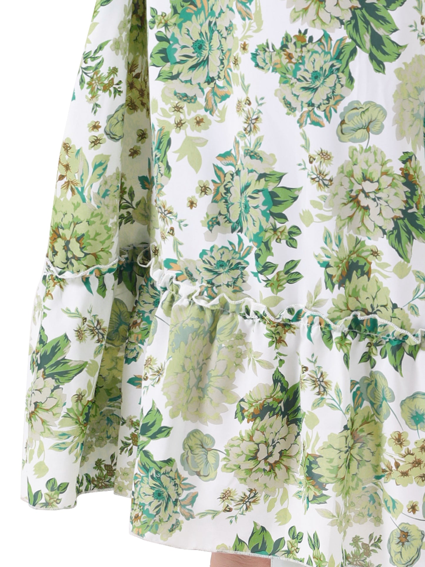 Women Plus Size Short Sleeve Shirred Square Neck Floral Maxi Long Dress