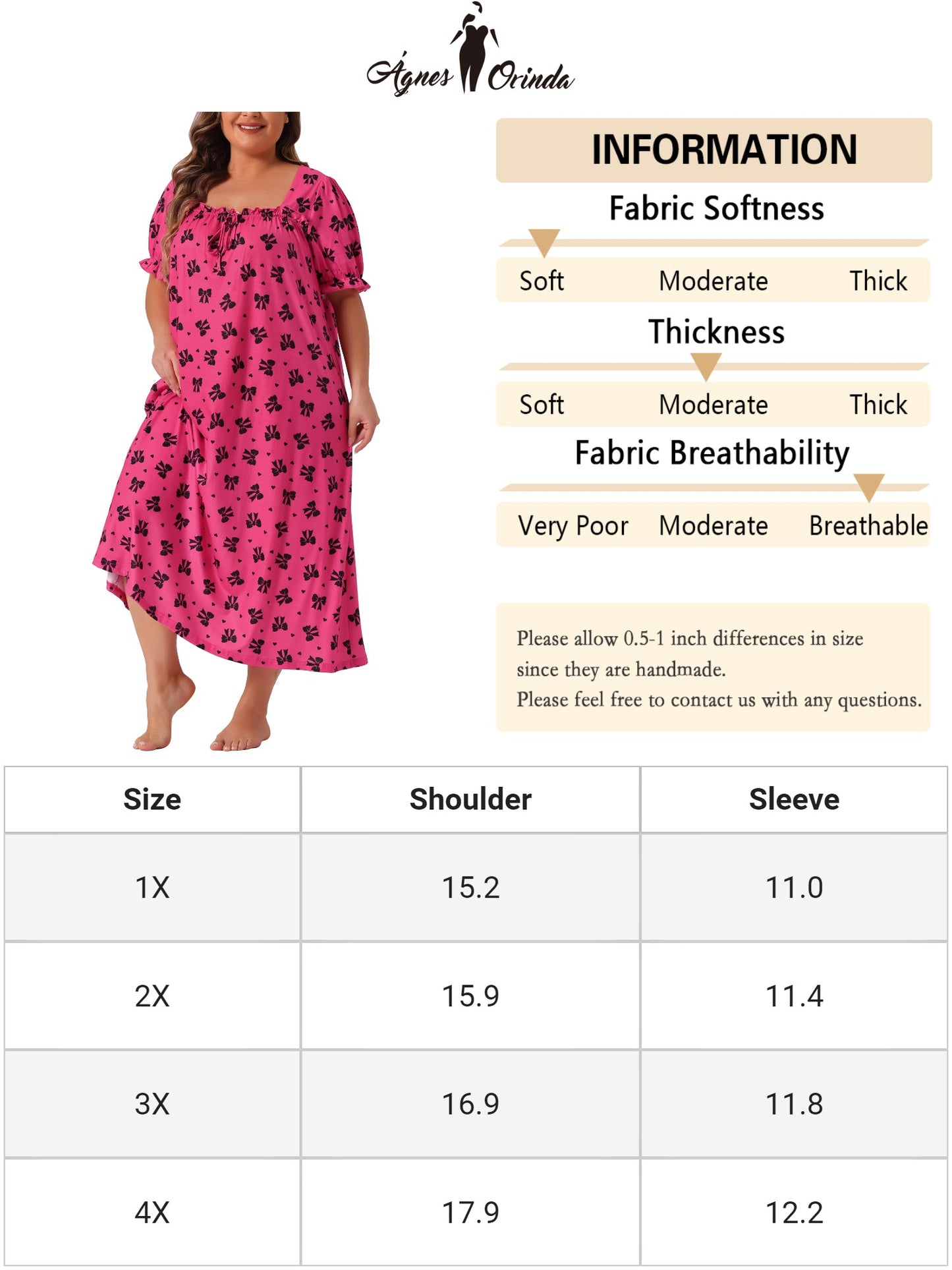 Camisones de talla grande para mujer, bonitos camisones de cereza con volantes, ropa de estar por casa