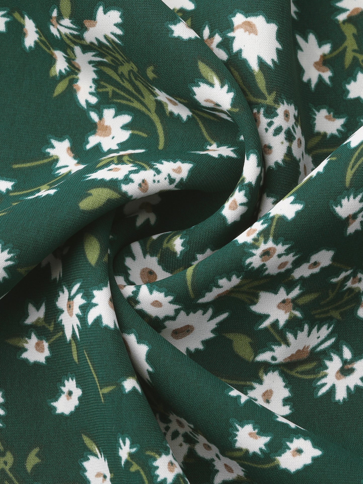 Falda midi floral para mujer, cintura elástica, corte A, estampado de florecitas
