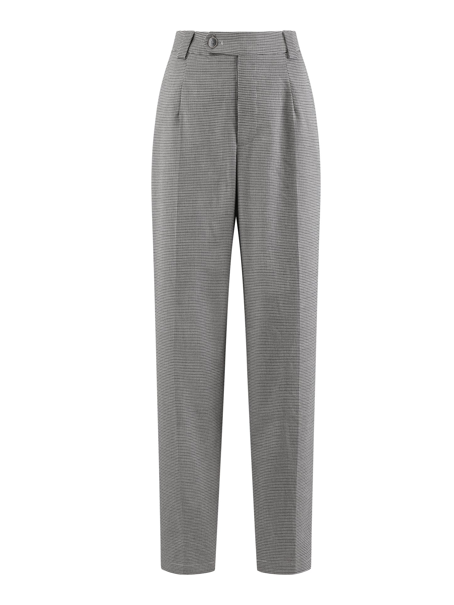 Pantalón de trabajo a cuadros vintage para mujer, pantalones largos rectos con estampado de pata de gallo y tartán