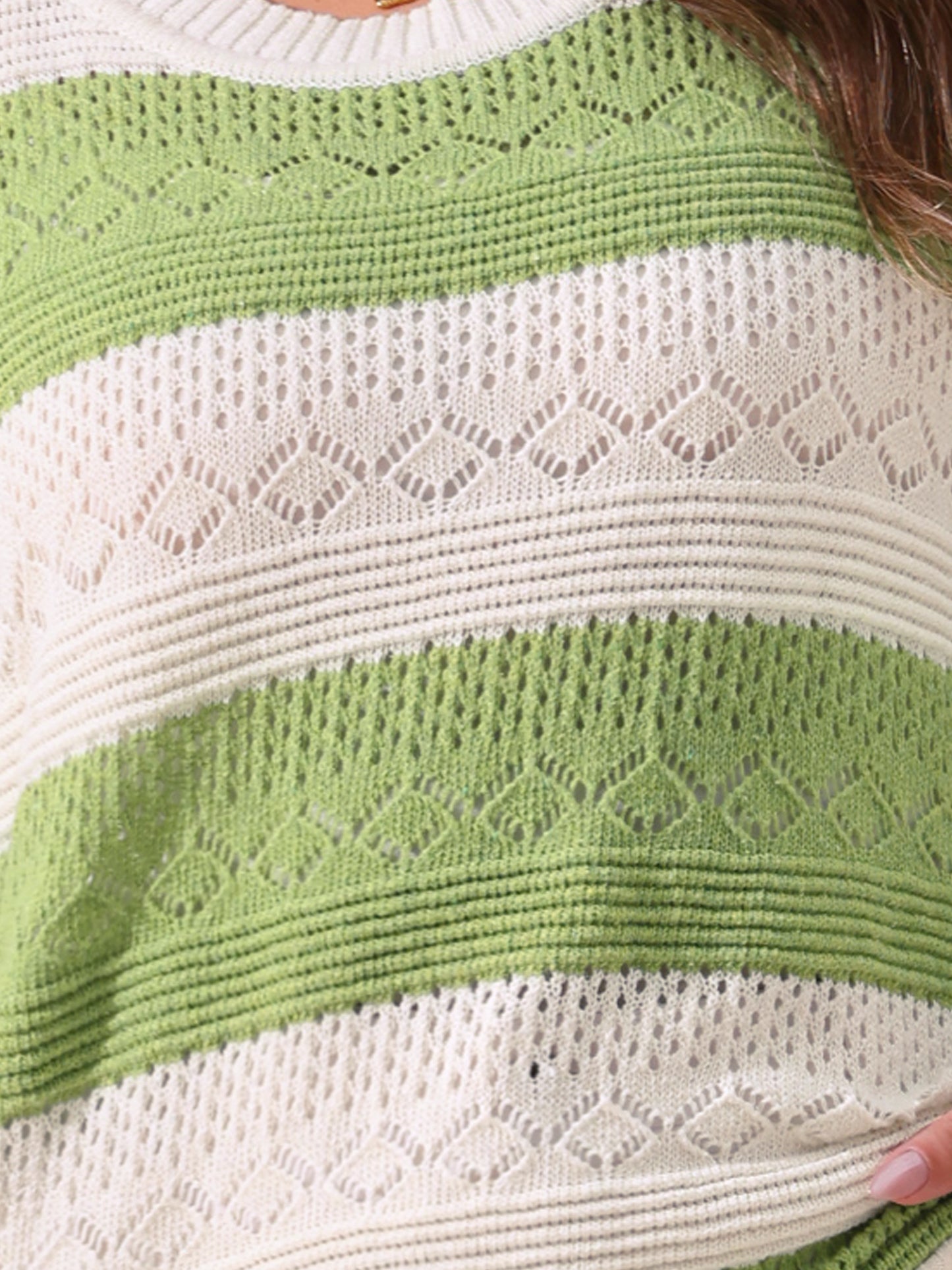 Women Plus Size Sweaters Casual Long Sleeve Crewneck Lightweight Hollow Knit Pullover Tops
