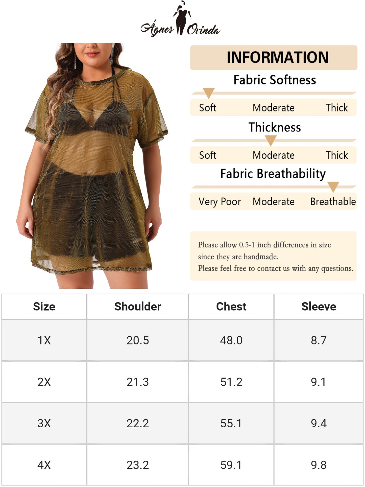 Women Plus Size Sheer Mesh Tops See Through Sexy Holographic Party Long Tee