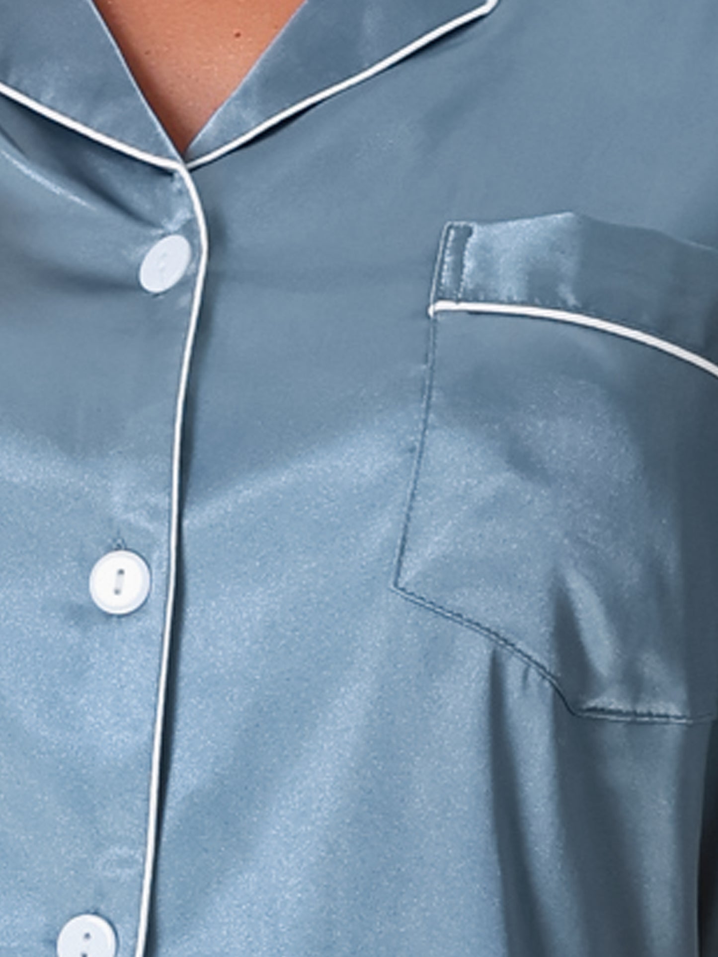 Pyjama en satin pour femme, chemise de nuit boutonnée avec short, ensemble de détente soyeux