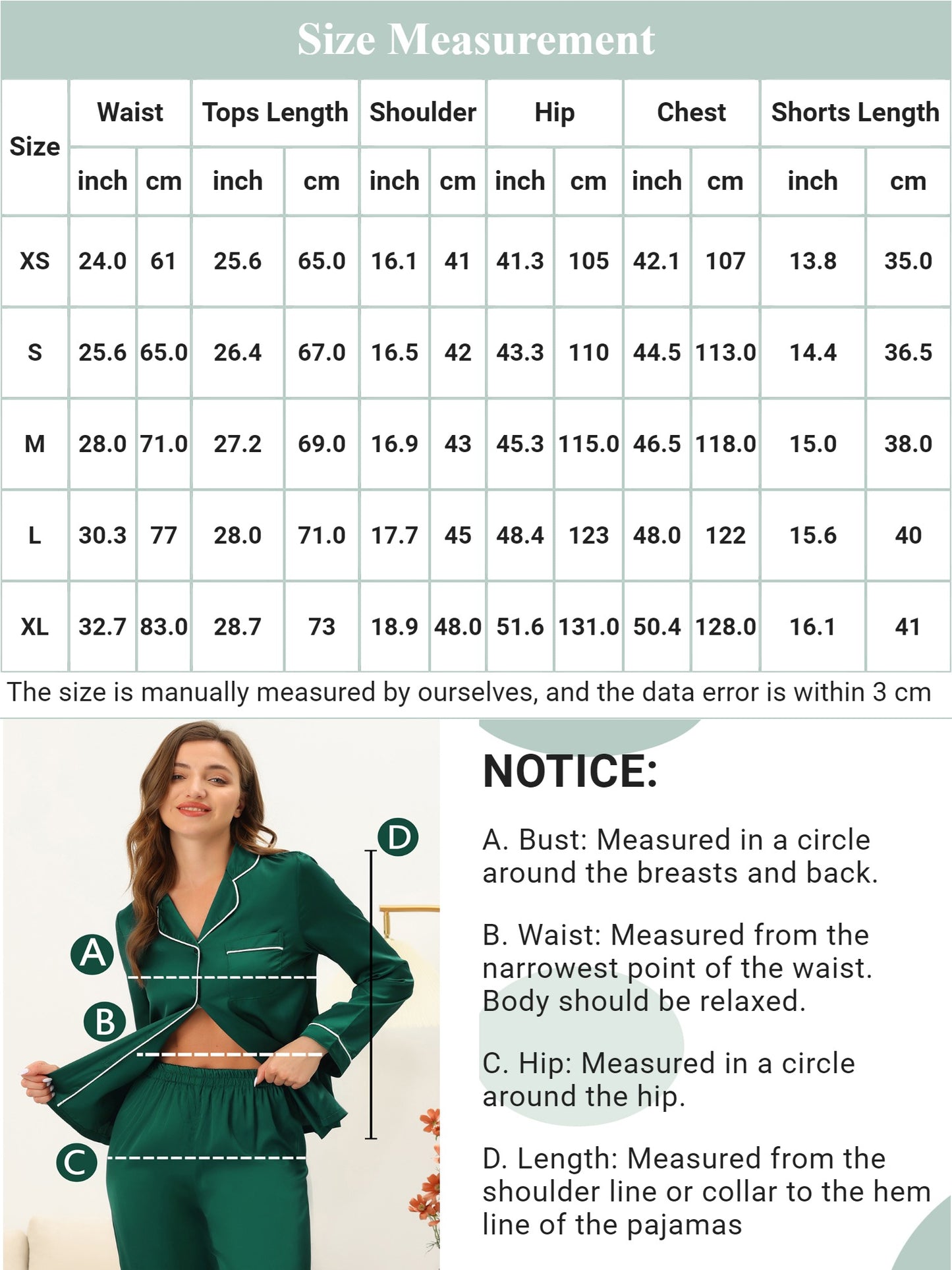 Women's Satin Pajamas Sleepshirt Button Down Top with Shorts Silky Lounge Set