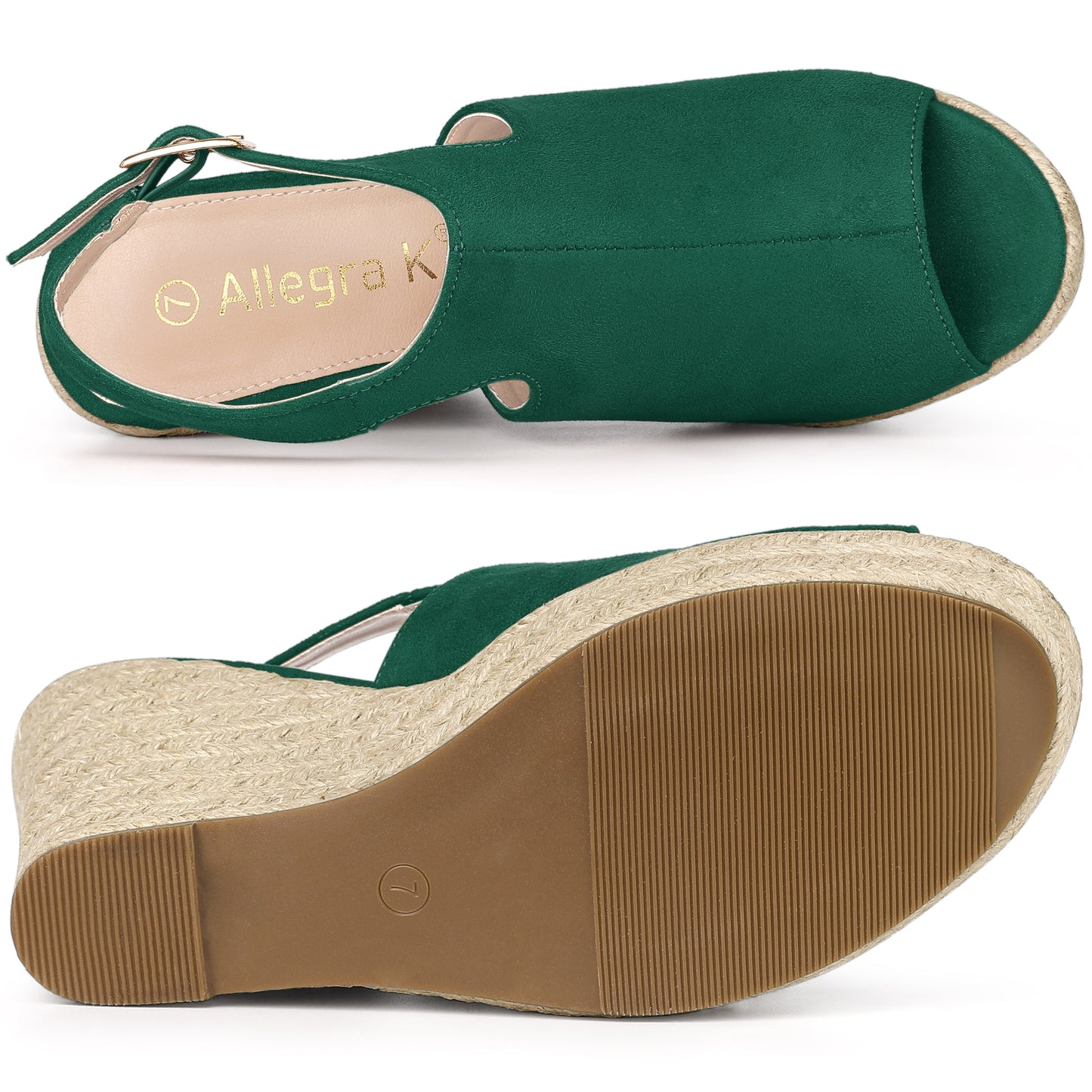 Women's Peep Toe Slingback Platform Espadrilles Wedge Heels Sandals