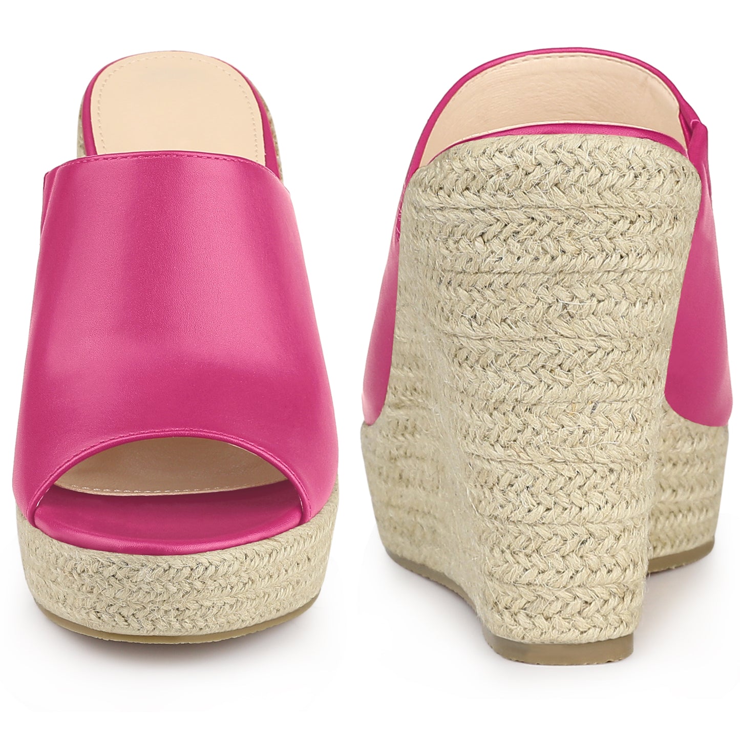 Women Open Toe Espadrille Wedge Heel Platform Slide Sandal