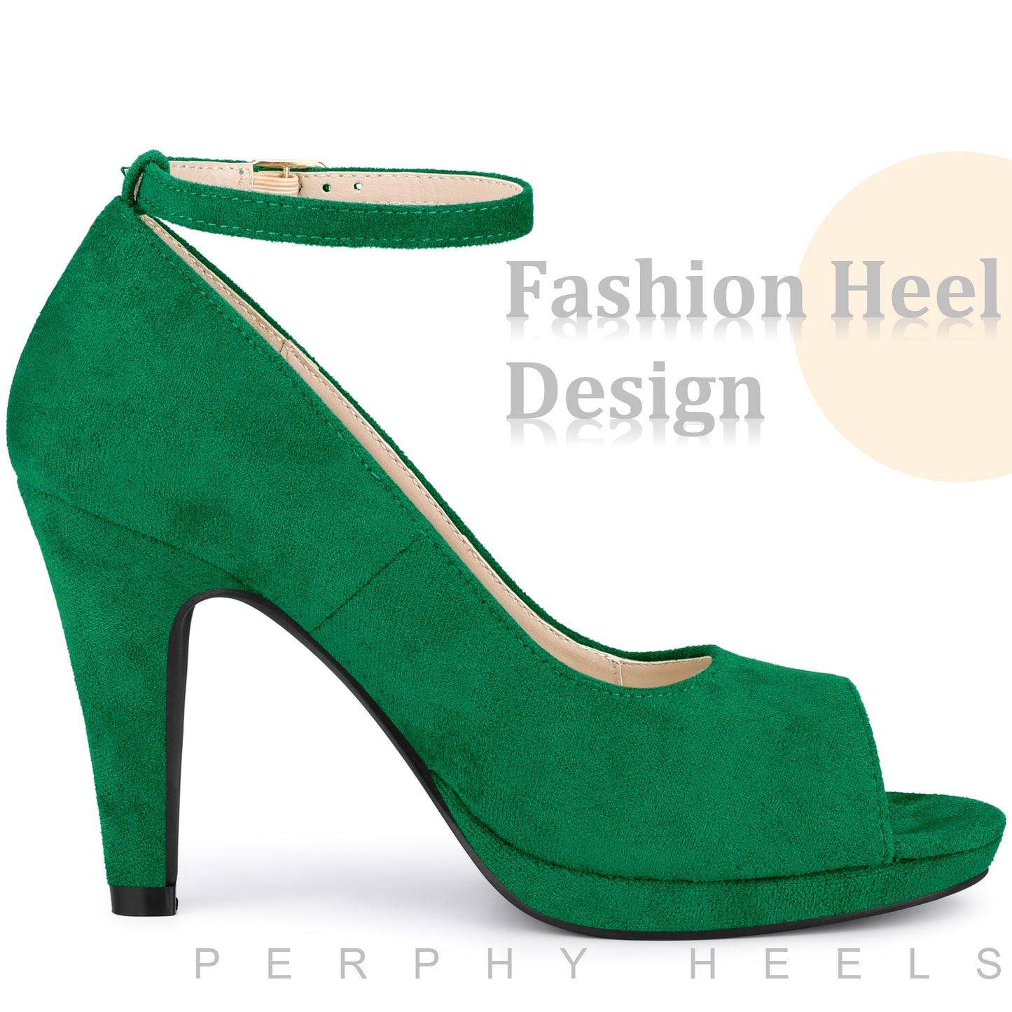 Women Peep Toe Platform Pumps Stiletto Heel Ankle Strap Shoes Pumps