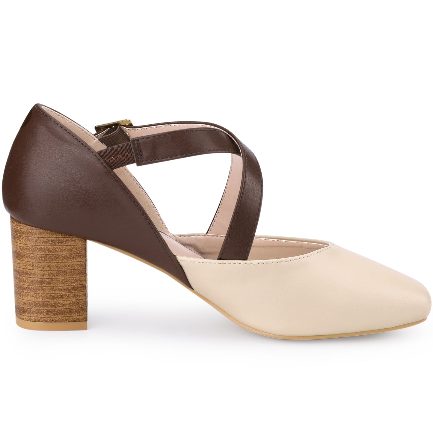 Zapatos de vestir Mary Jane con punta cuadrada y tiras cruzadas para mujer, tacones gruesos