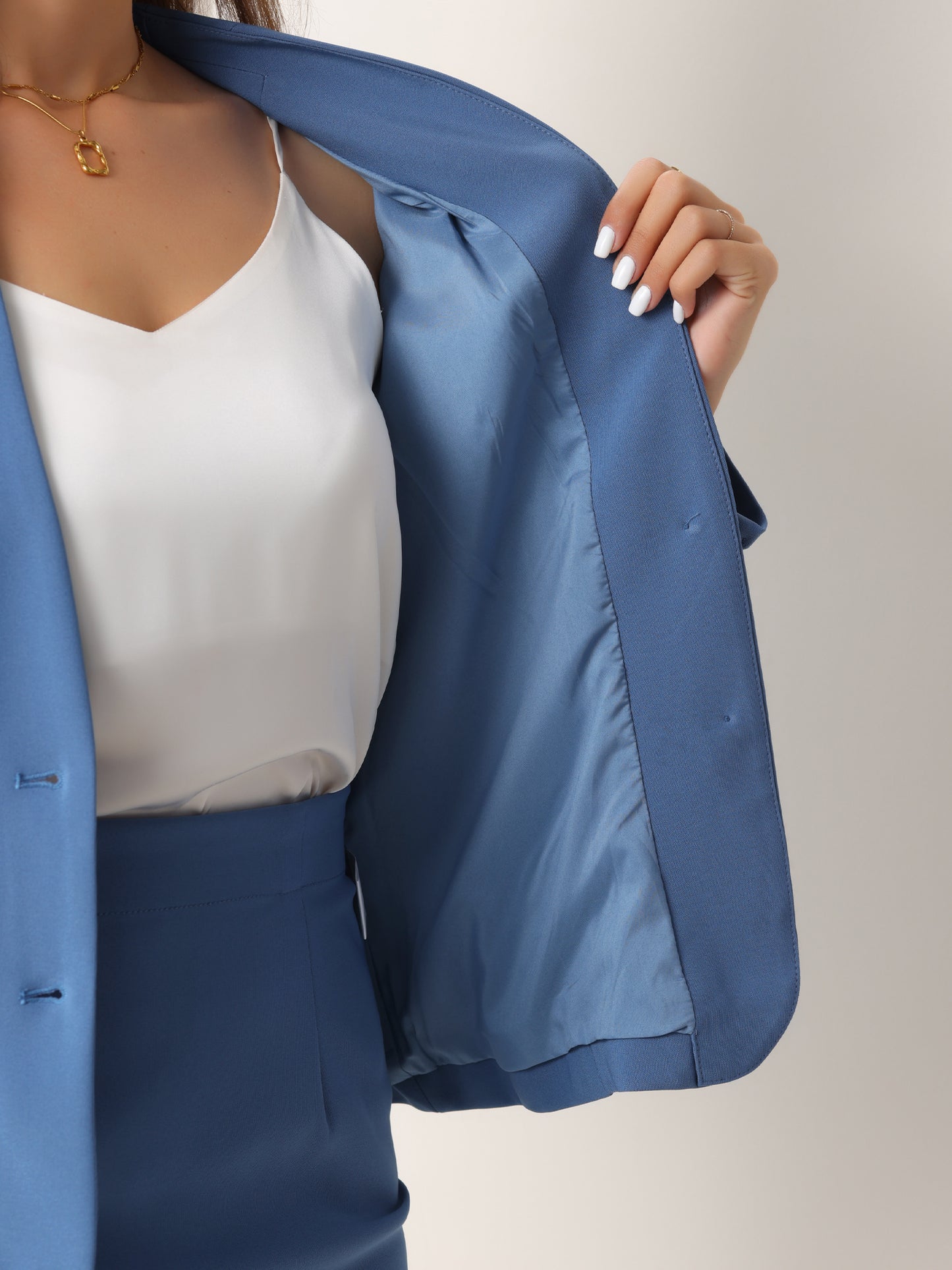 Women's 2 Piece Suit Skirt Set Business Formal Collarless Blazer and Pencil Skirt