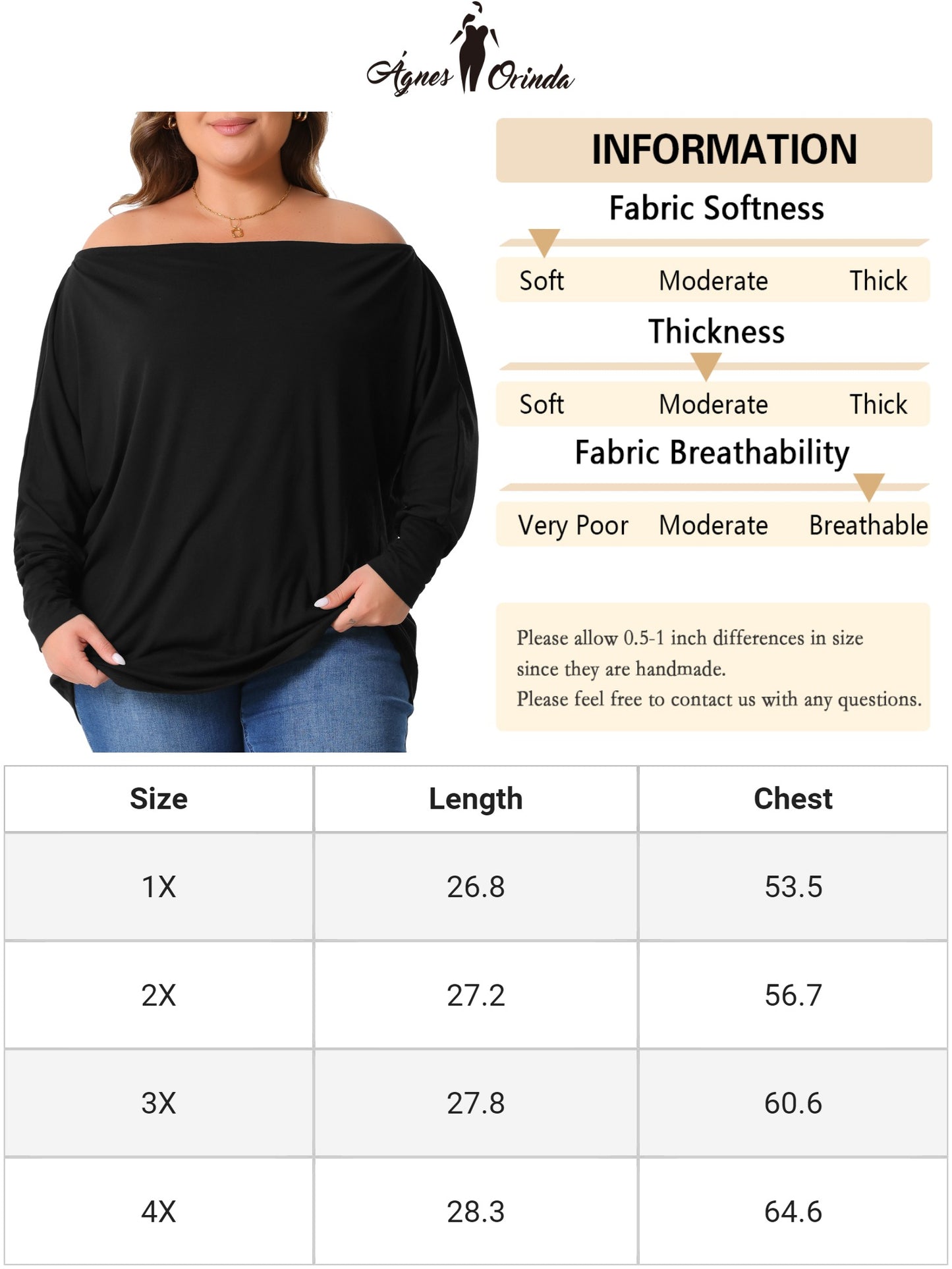 Women Plus Size Tops One Shoulder Long Sleeve Basic Blouses Dolman Tee T-Shirt