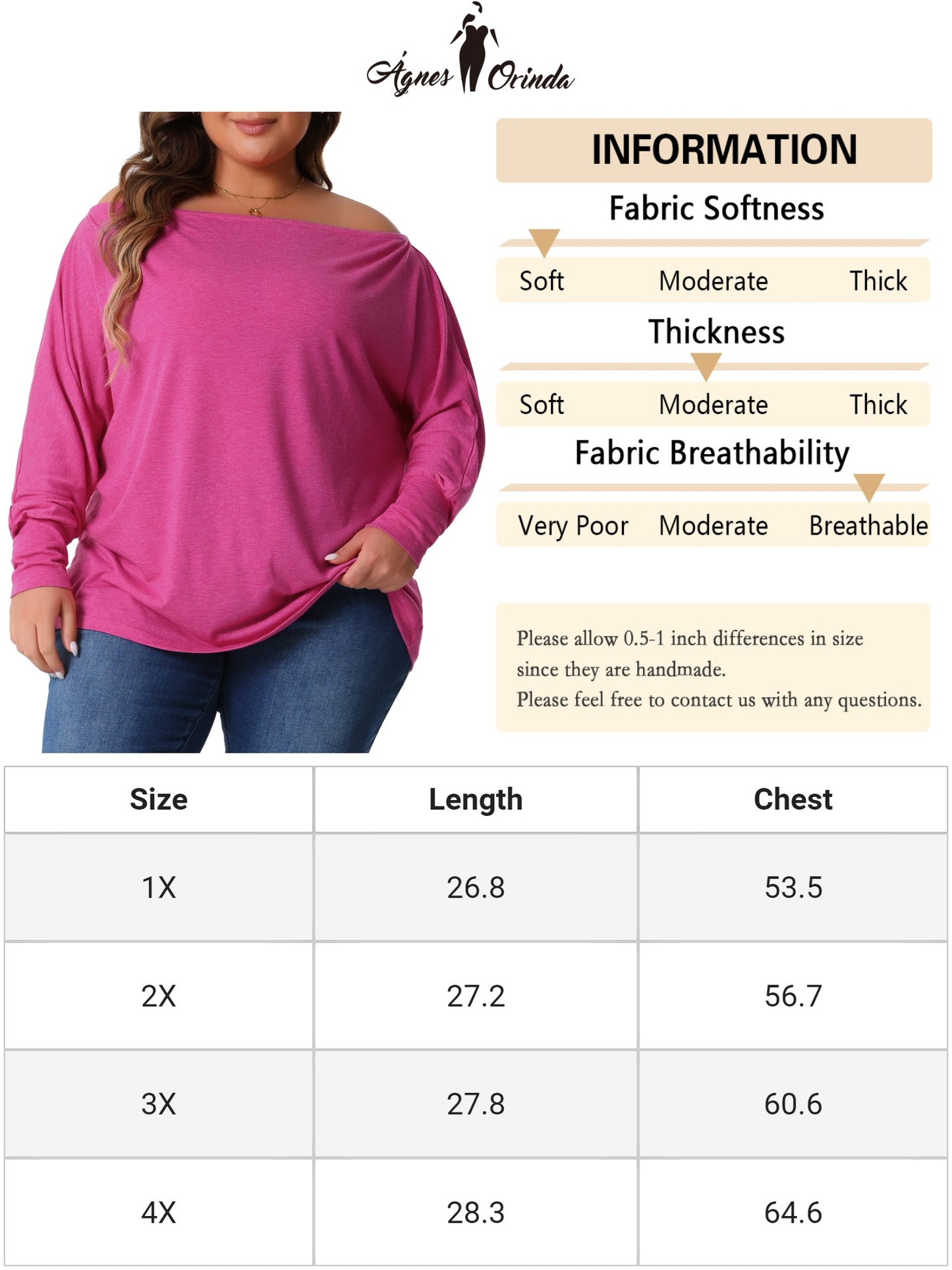 Women Plus Size Tops One Shoulder Long Sleeve Basic Blouses Dolman Tee T-Shirt