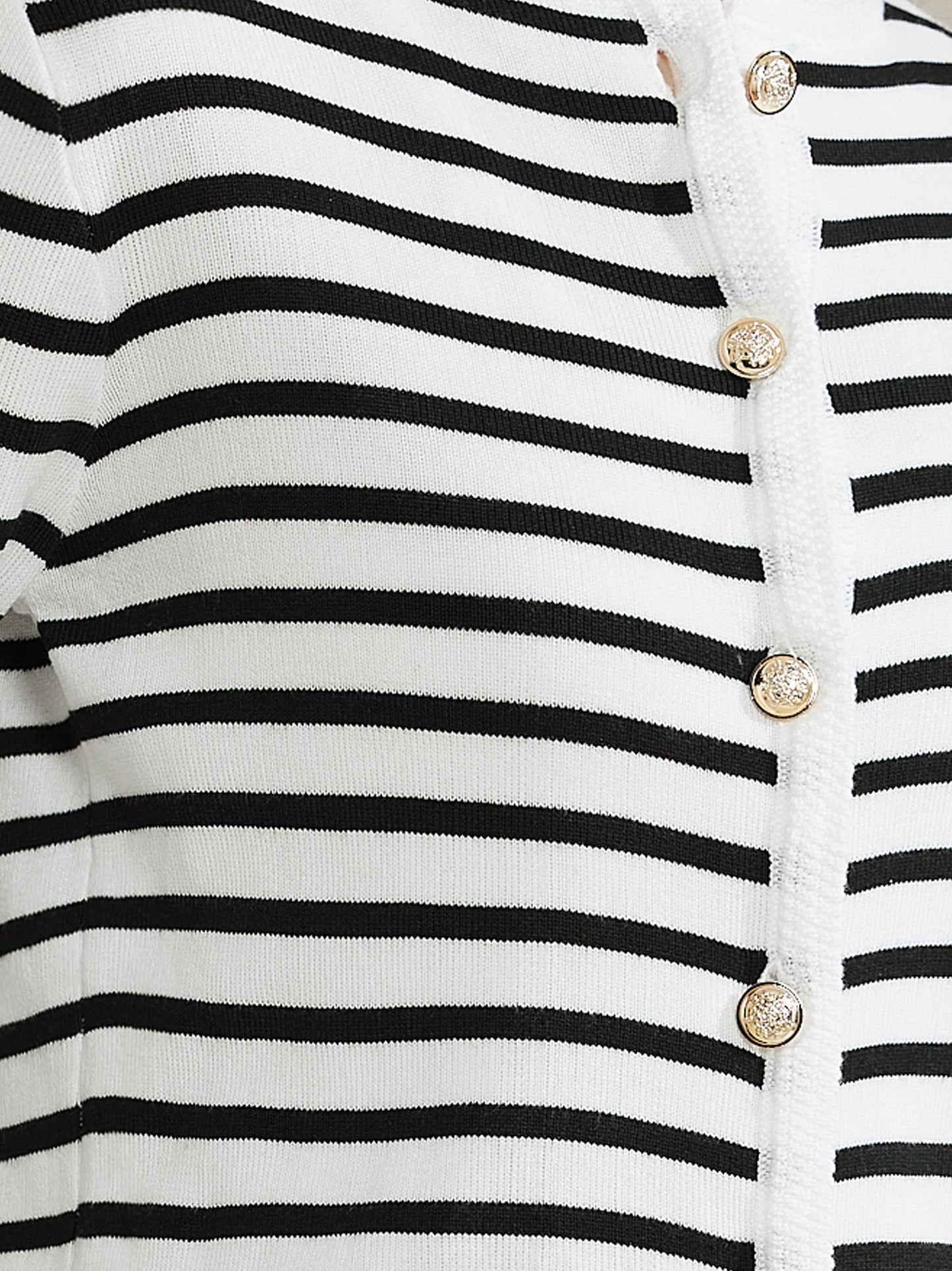 Women Knit Cardigans Round Neck Stripes Button Down Striped Cardigan Sweaters