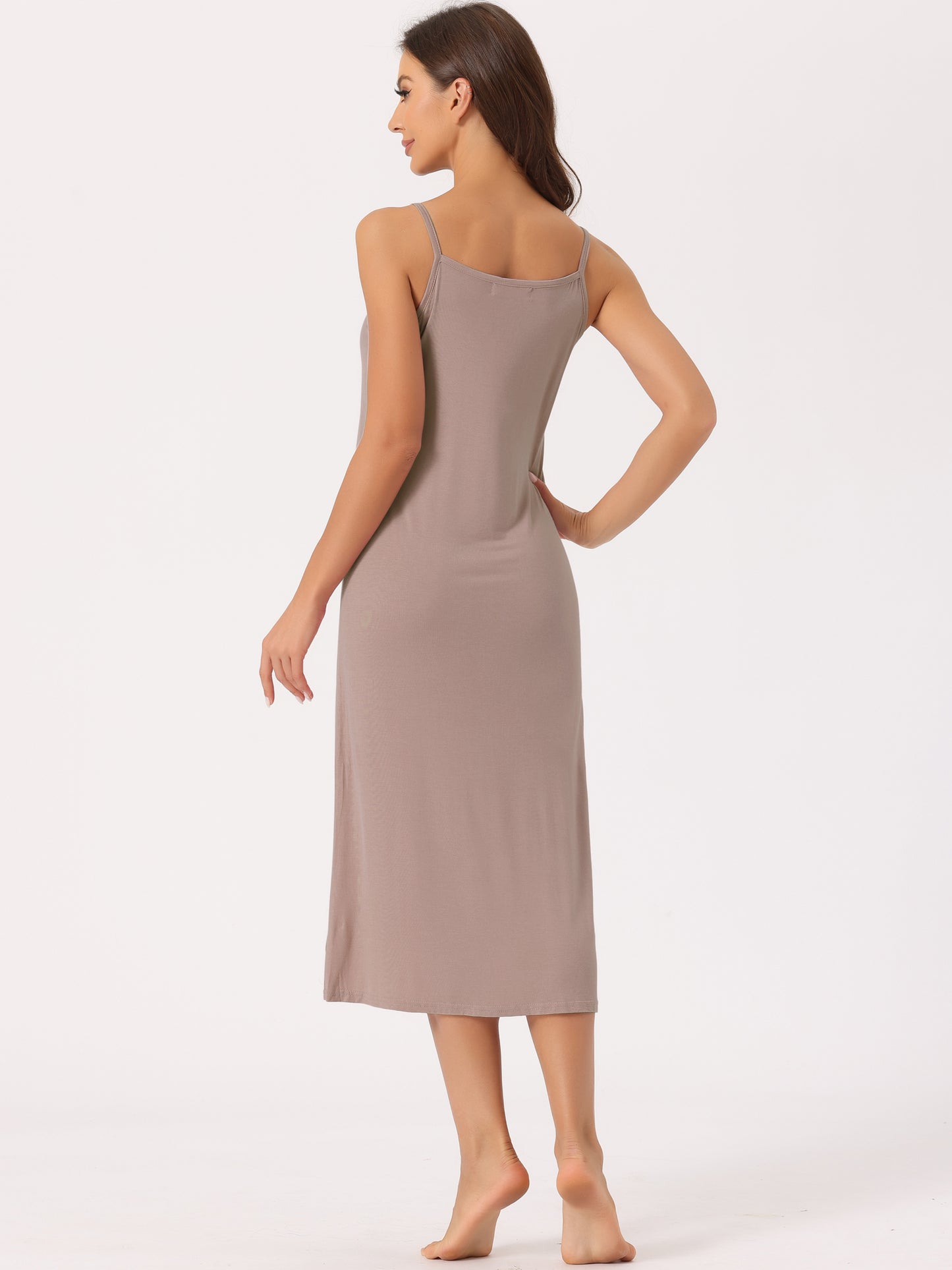Women's Full Slip Dress Spaghetti Strap Cami Tank Long Underdress Nightgown (Plus Size Available)